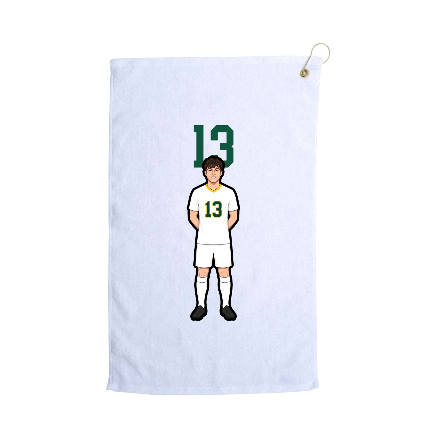 Golf Towel — Number Top in White