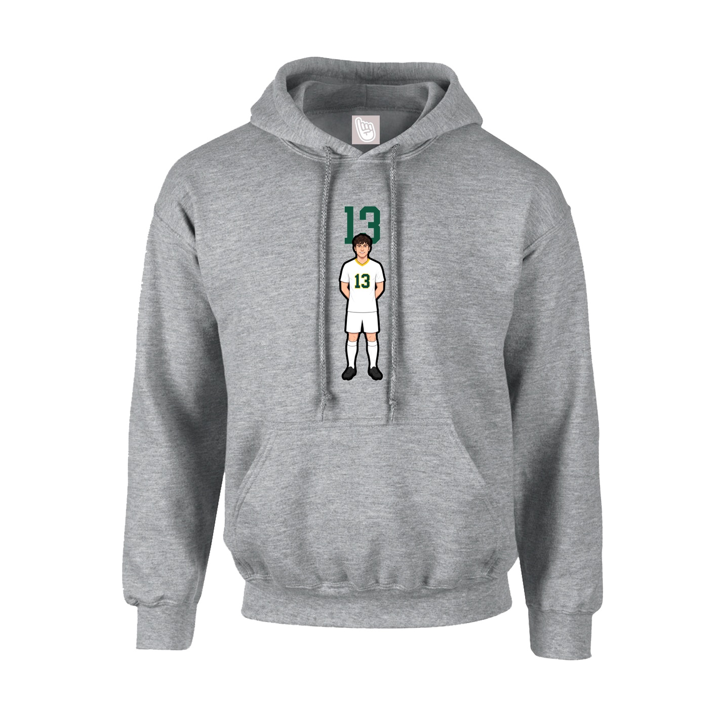 Hoodie — Number Top in Grey