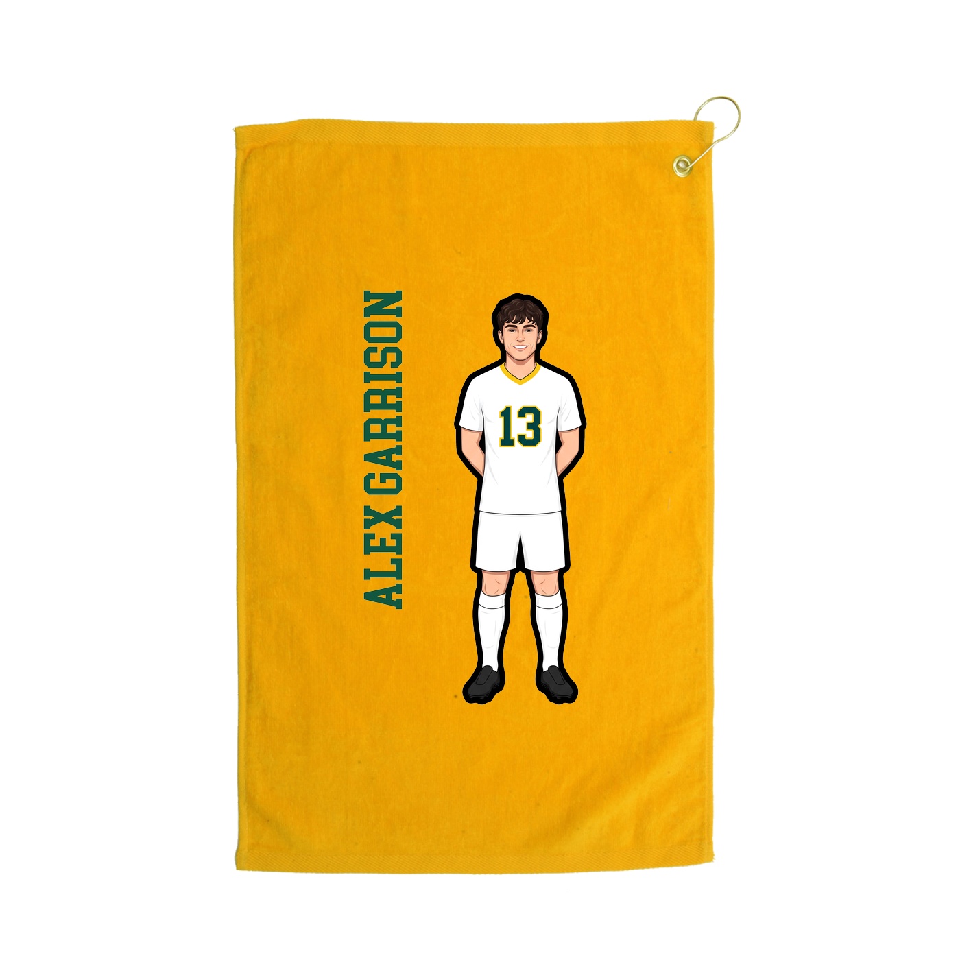 Golf Towel — Name Vertical in Gold