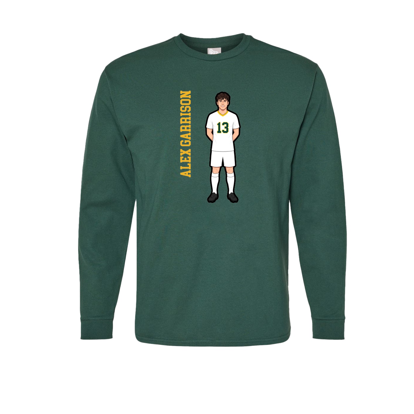 Long Sleeve Tee — Name Vertical in Green