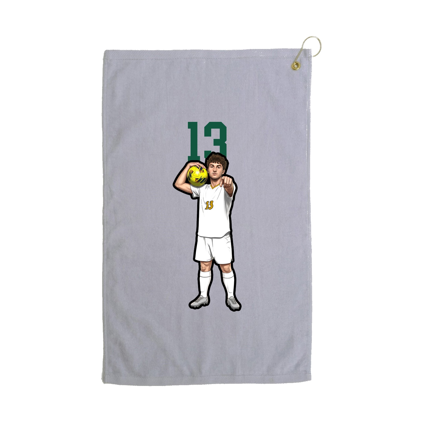 Golf Towel — Number Top in Grey