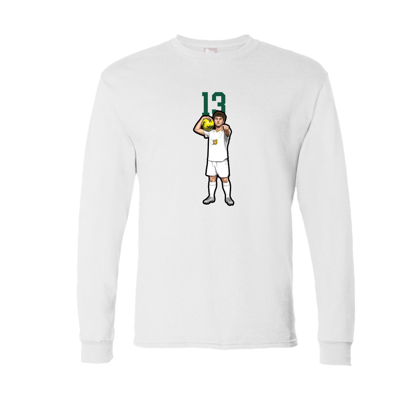 Long Sleeve Tee — Number Top in White