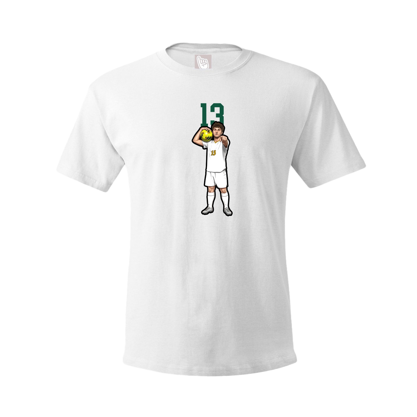 Youth Tee — Number Top in White