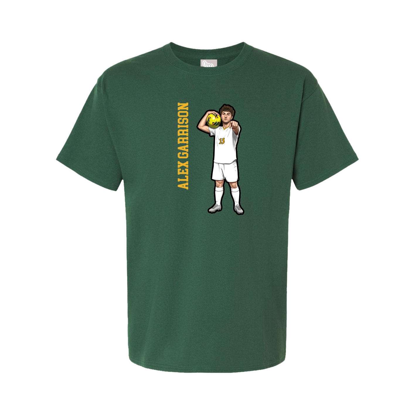 Youth Tee — Name Vertical in Green