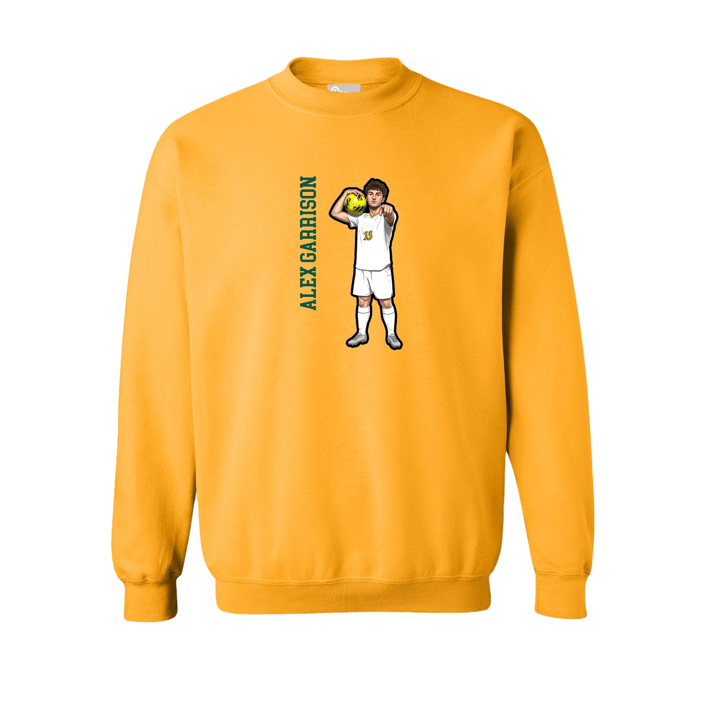 Fleece Crew — Name Vertical in Gold