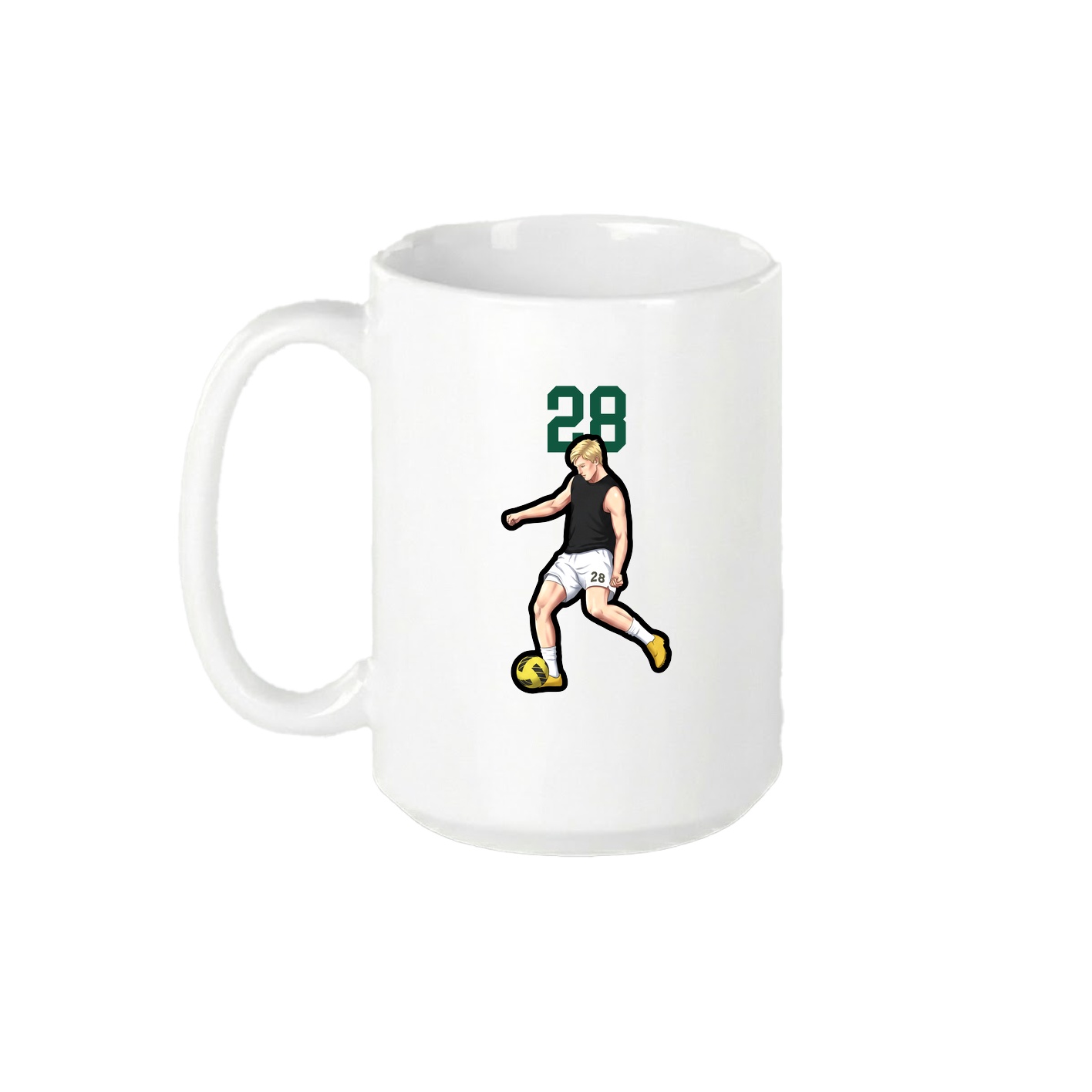 15oz Coffee Mug — Number Top in White