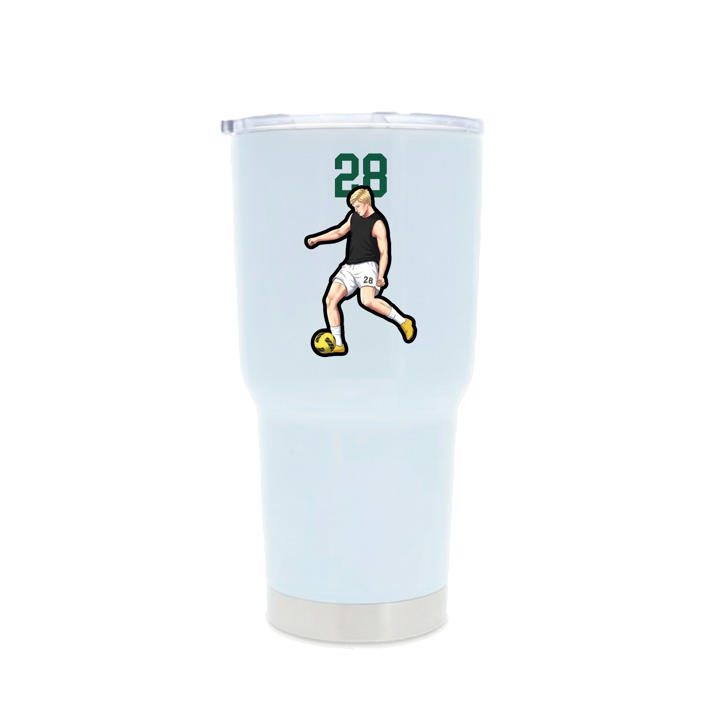 30oz Stainless Steel Tumbler — Number Top in White