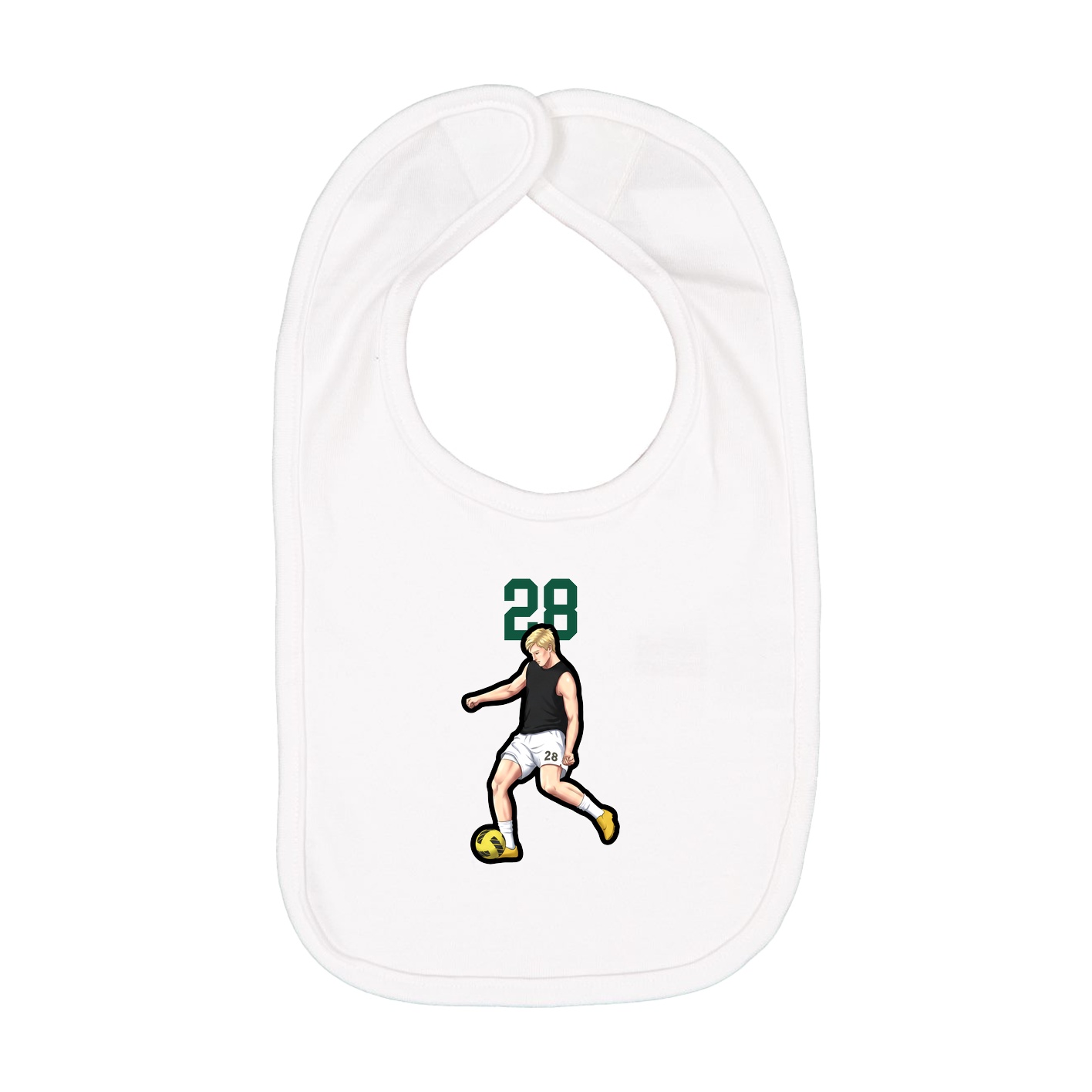 Infant Bib — Number Top in White