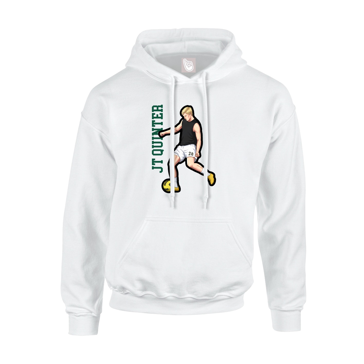 Hoodie — Name Vertical in White