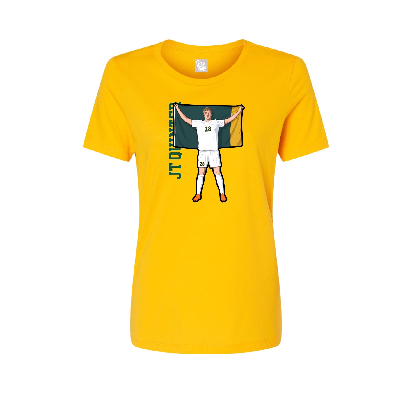 Womens Tee — Name Vertical in Gold