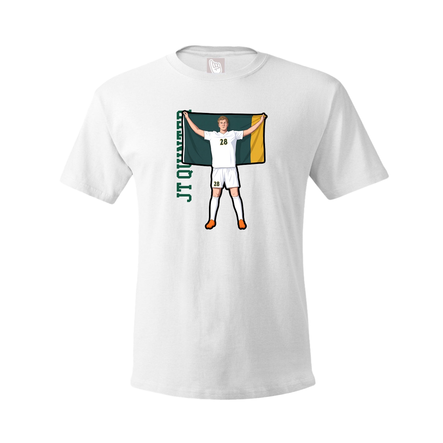 Youth Tee — Name Vertical in White