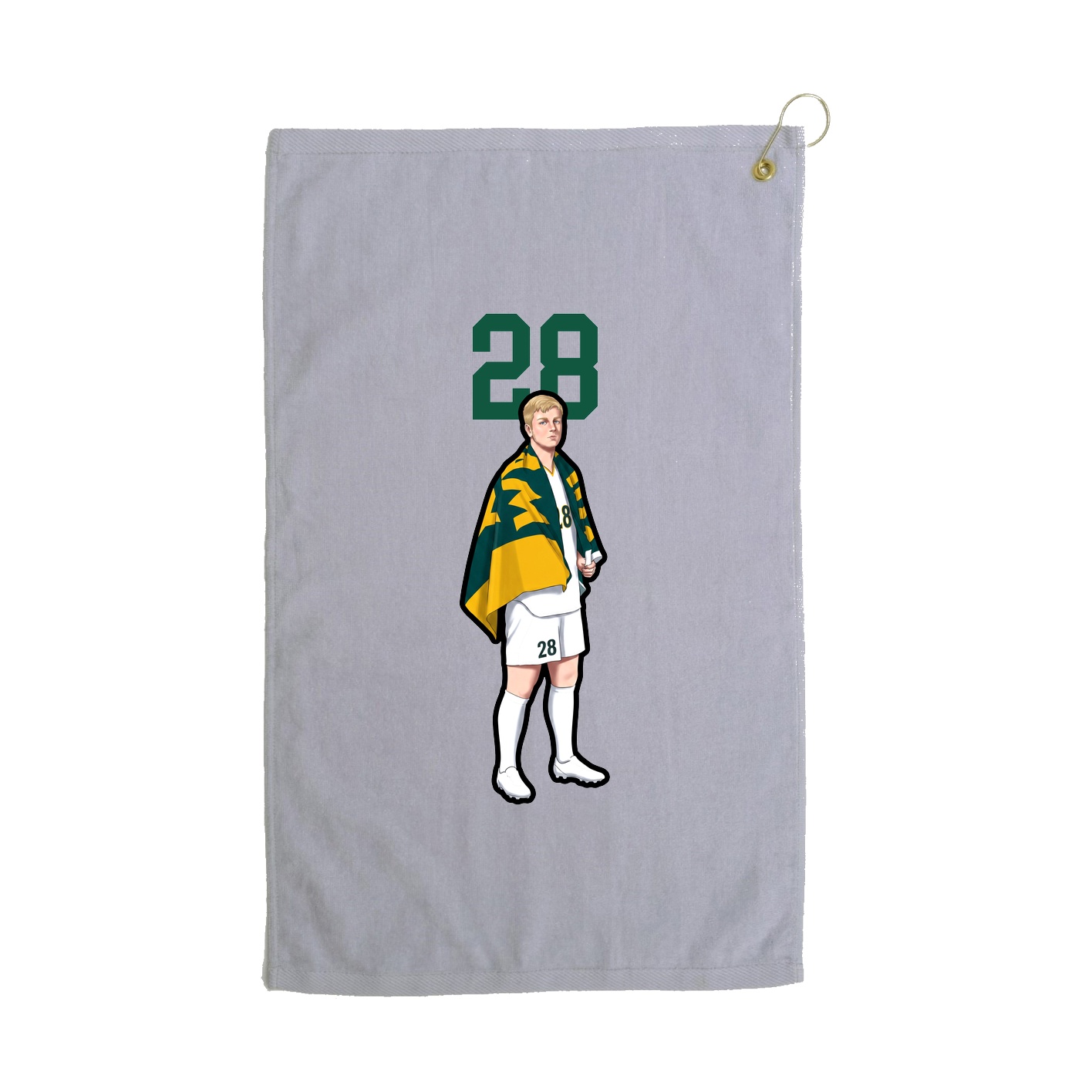 Golf Towel — Number Top in Grey