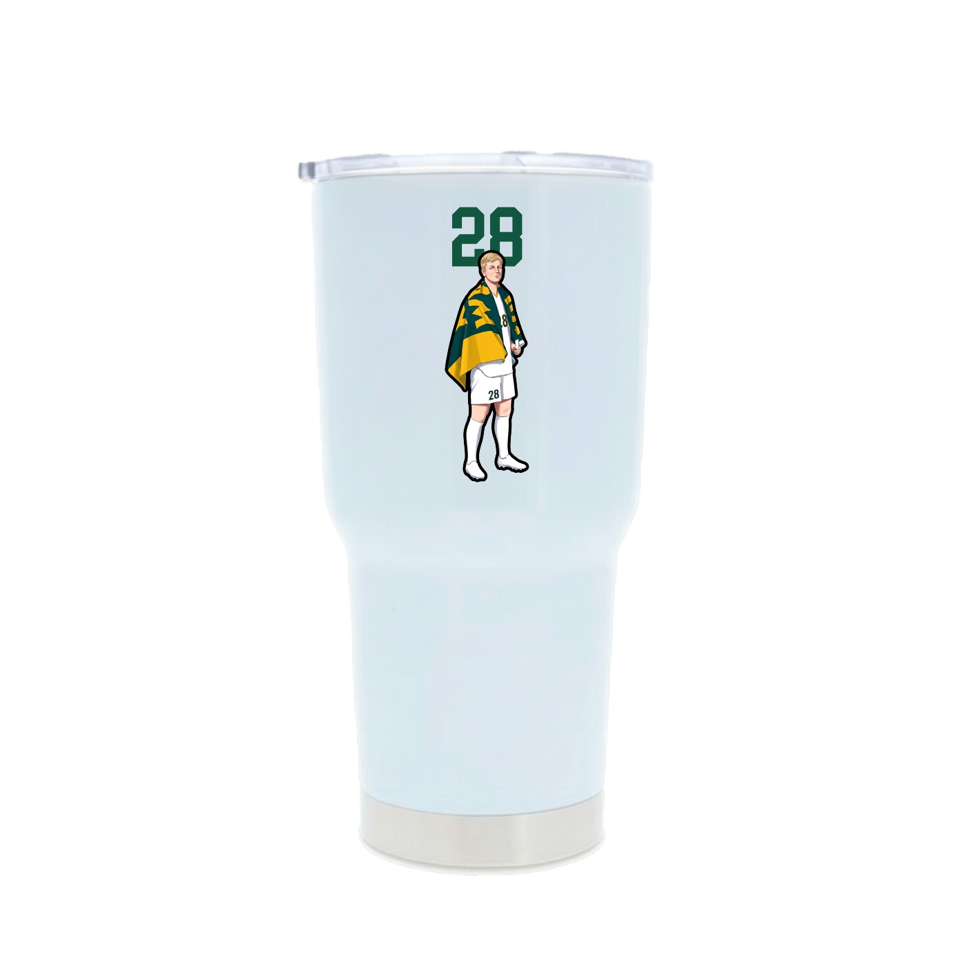 30oz Stainless Steel Tumbler — Number Top in White