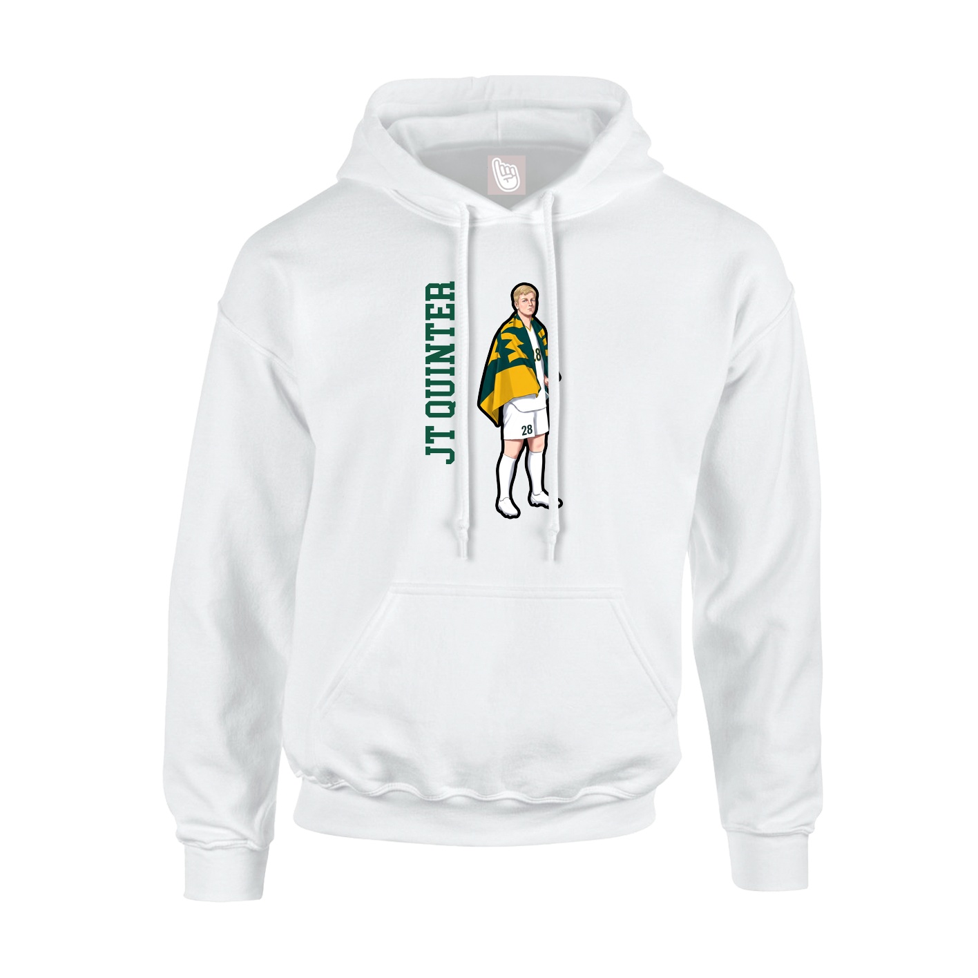 Youth Hoodie — Name Vertical in White