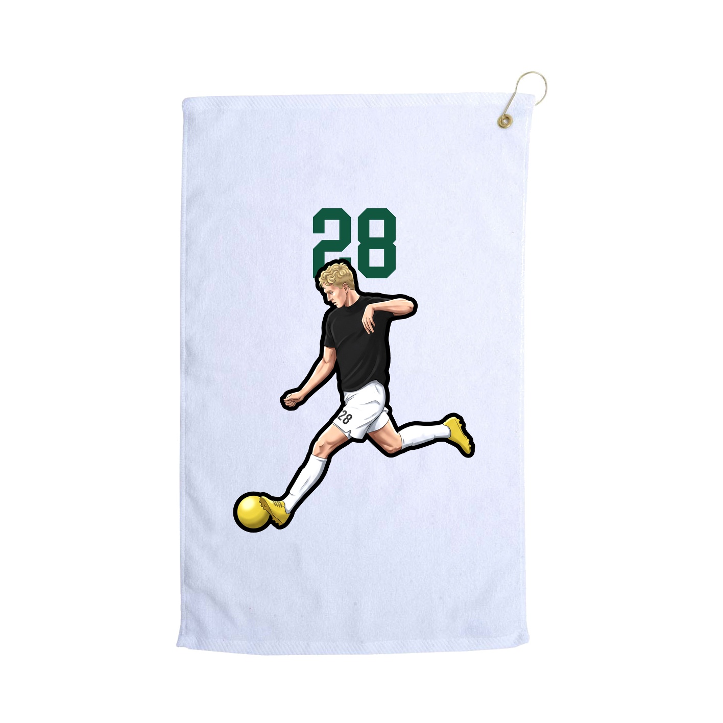 Golf Towel — Number Top in White