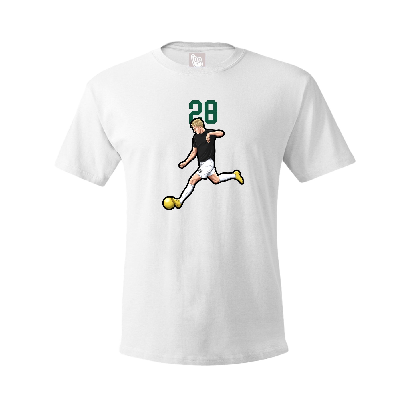 Youth Tee — Number Top in White