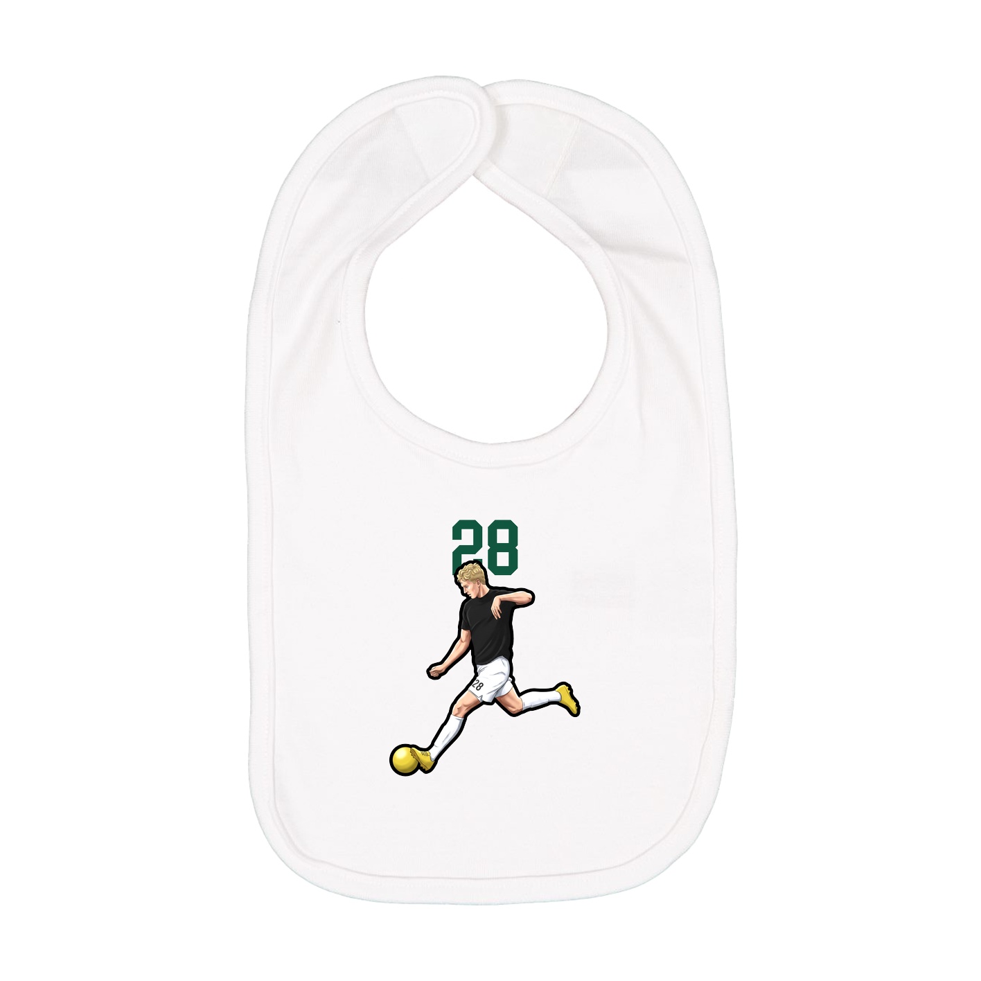 Infant Bib — Number Top in White