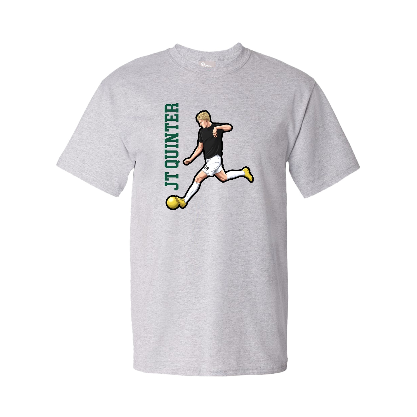 Tee — Name Vertical in Grey