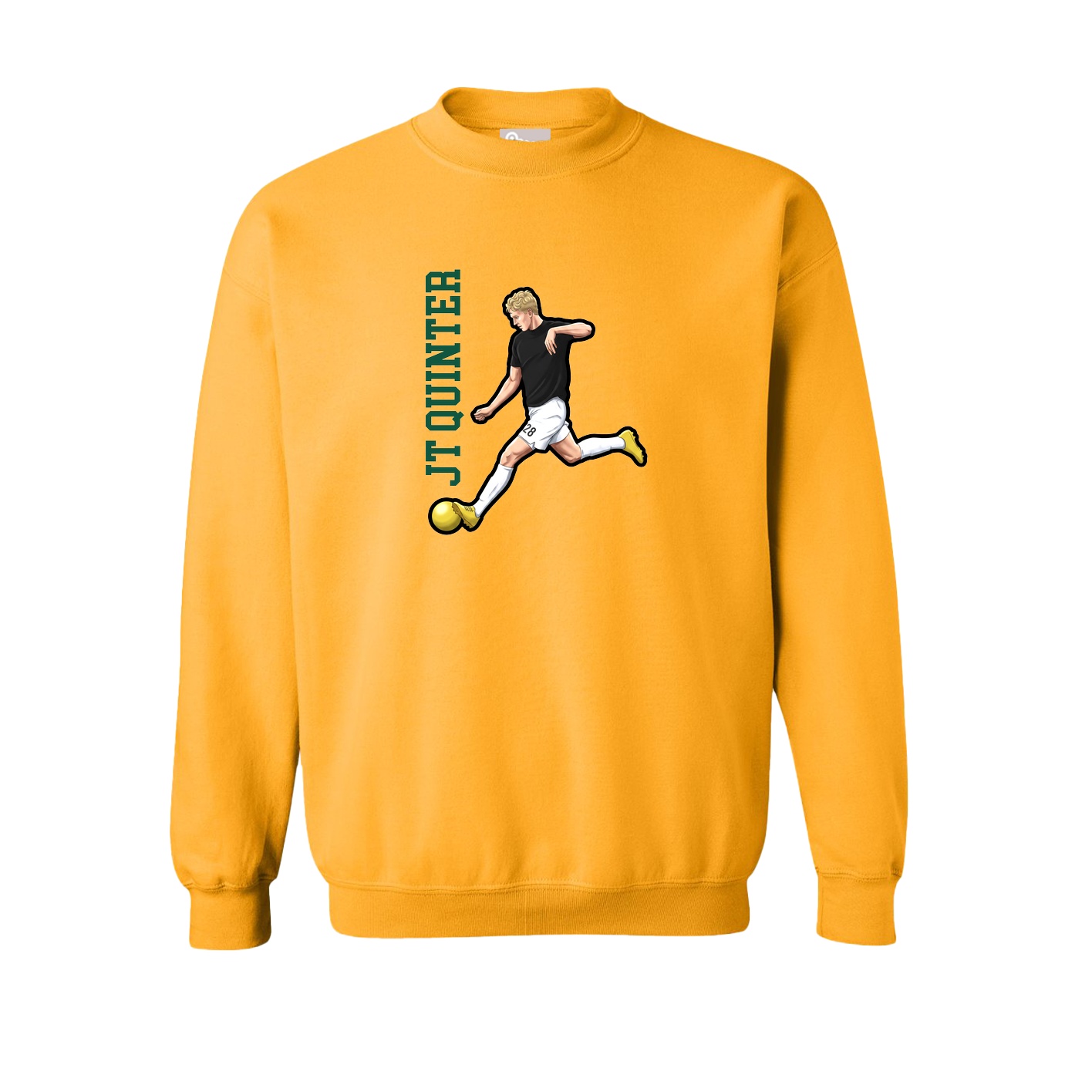 Fleece Crew — Name Vertical in Gold