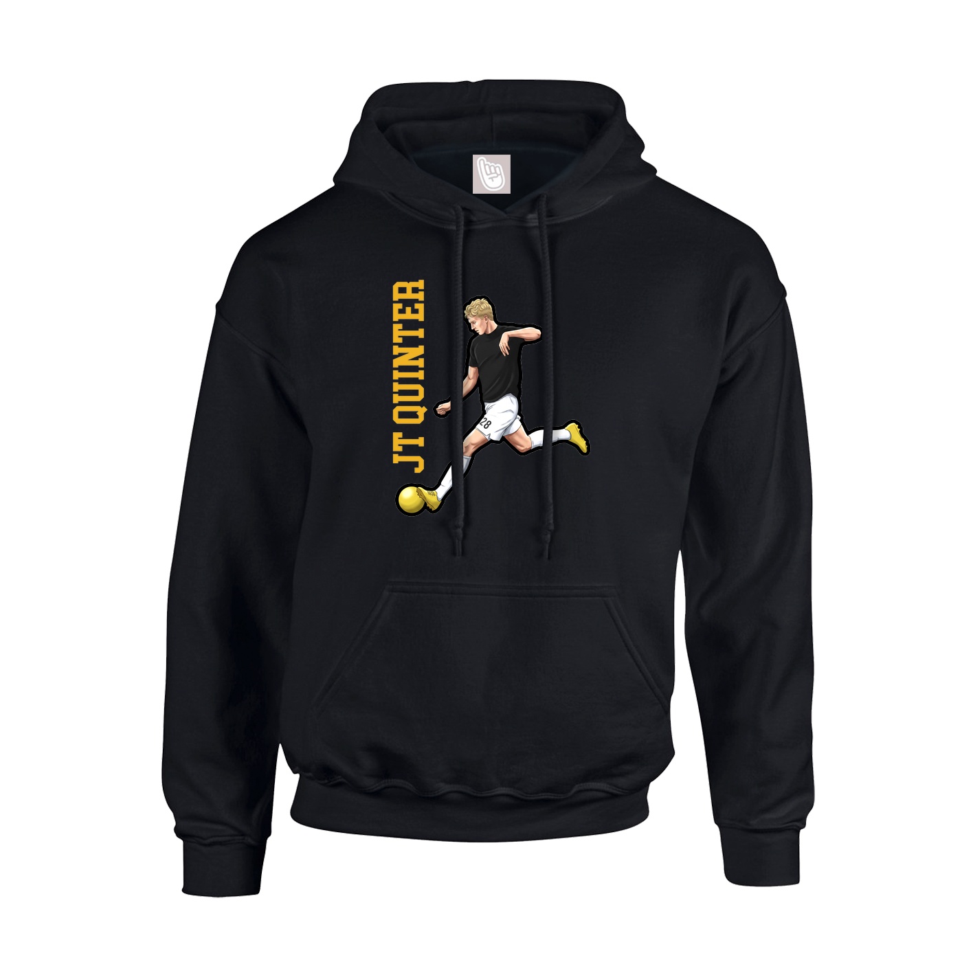 Youth Hoodie — Name Vertical in Black