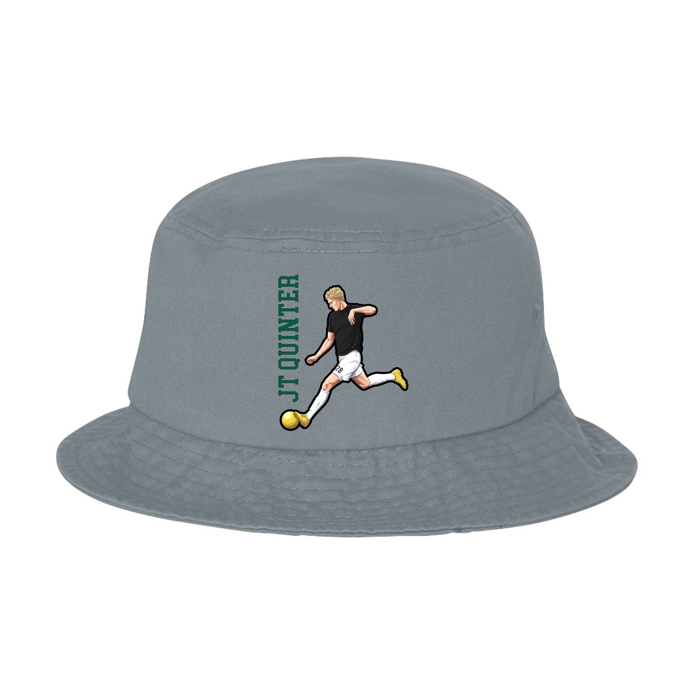 Bucket Cap — Name Vertical in Grey