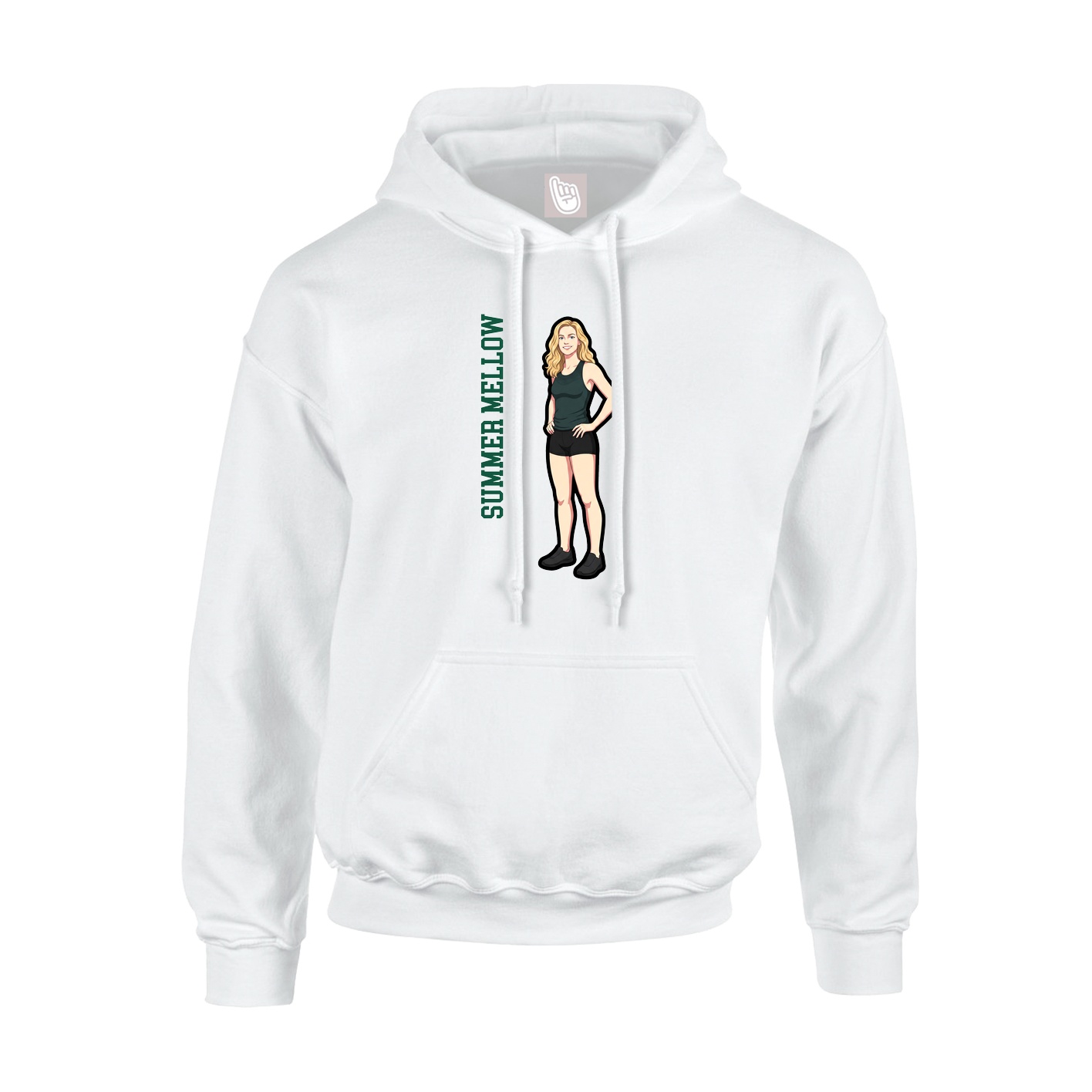 Youth Hoodie — Name Vertical in White