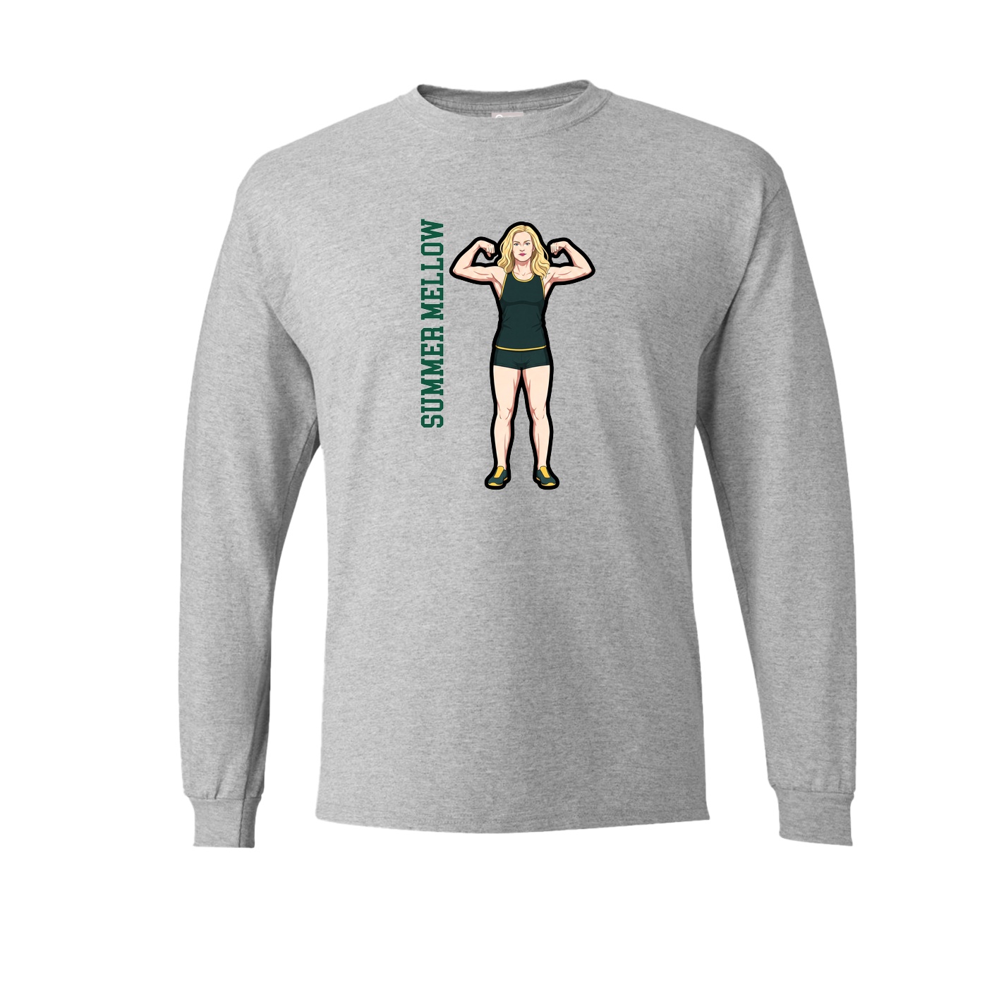 Long Sleeve Tee — Name Vertical in Grey