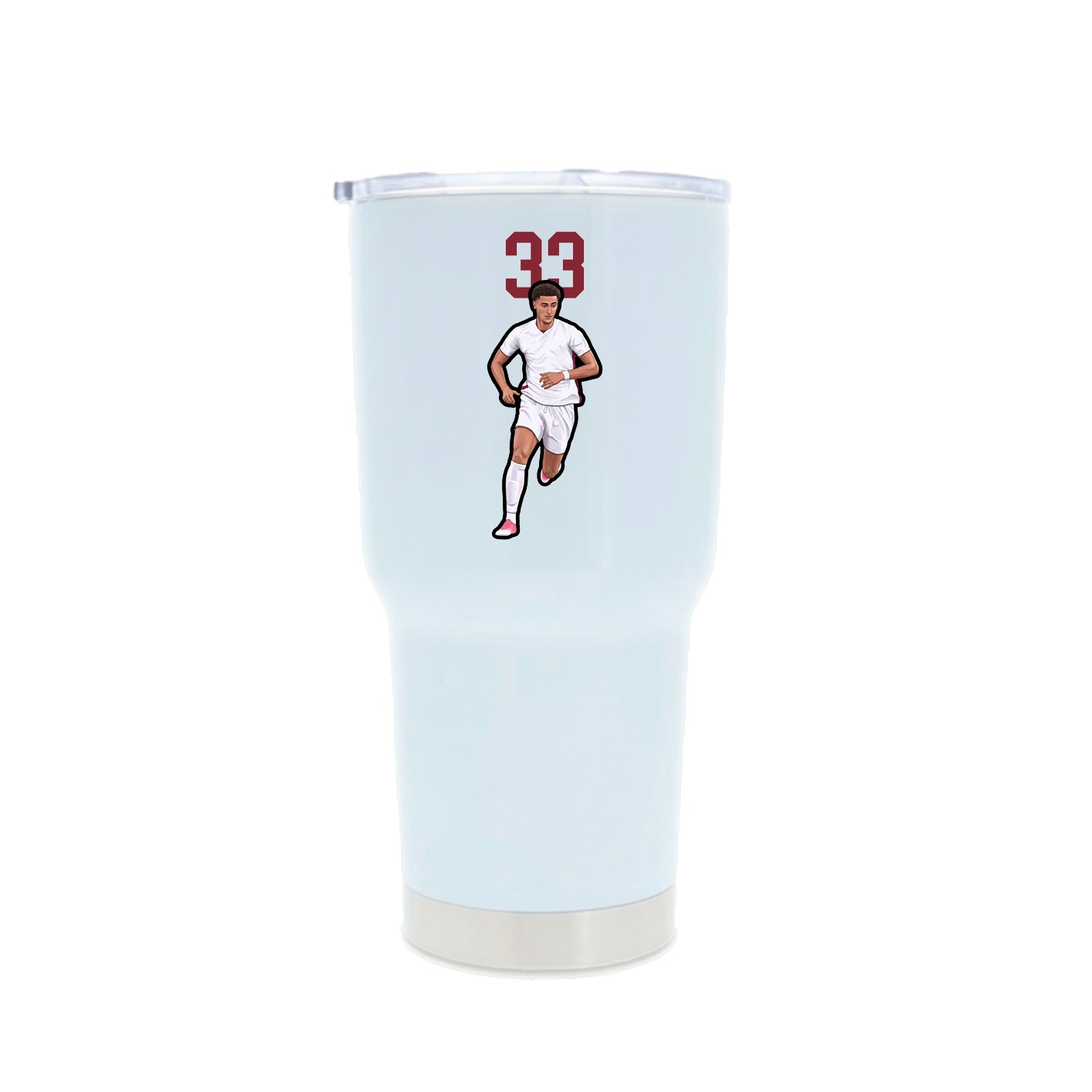 30oz Stainless Steel Tumbler — Number Top in White