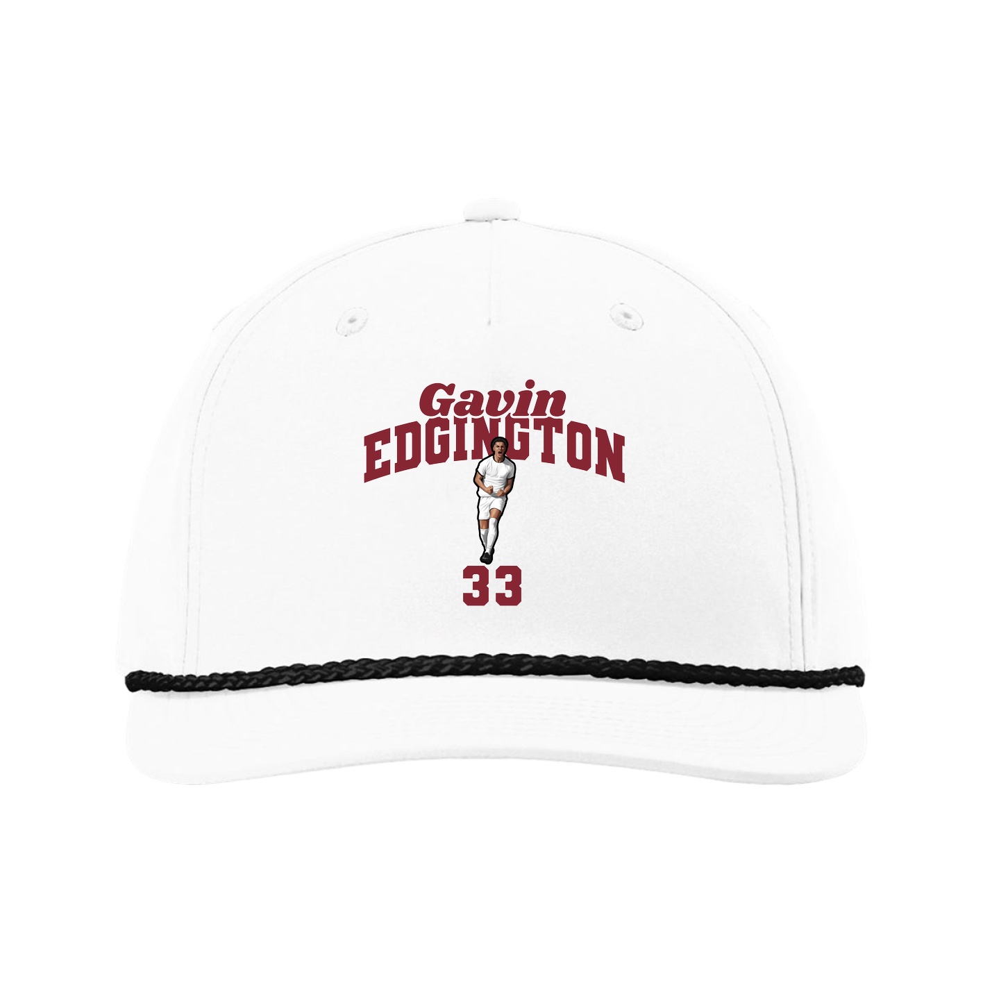 Five-Panel Classic Rope Cap — Signature Arch in White