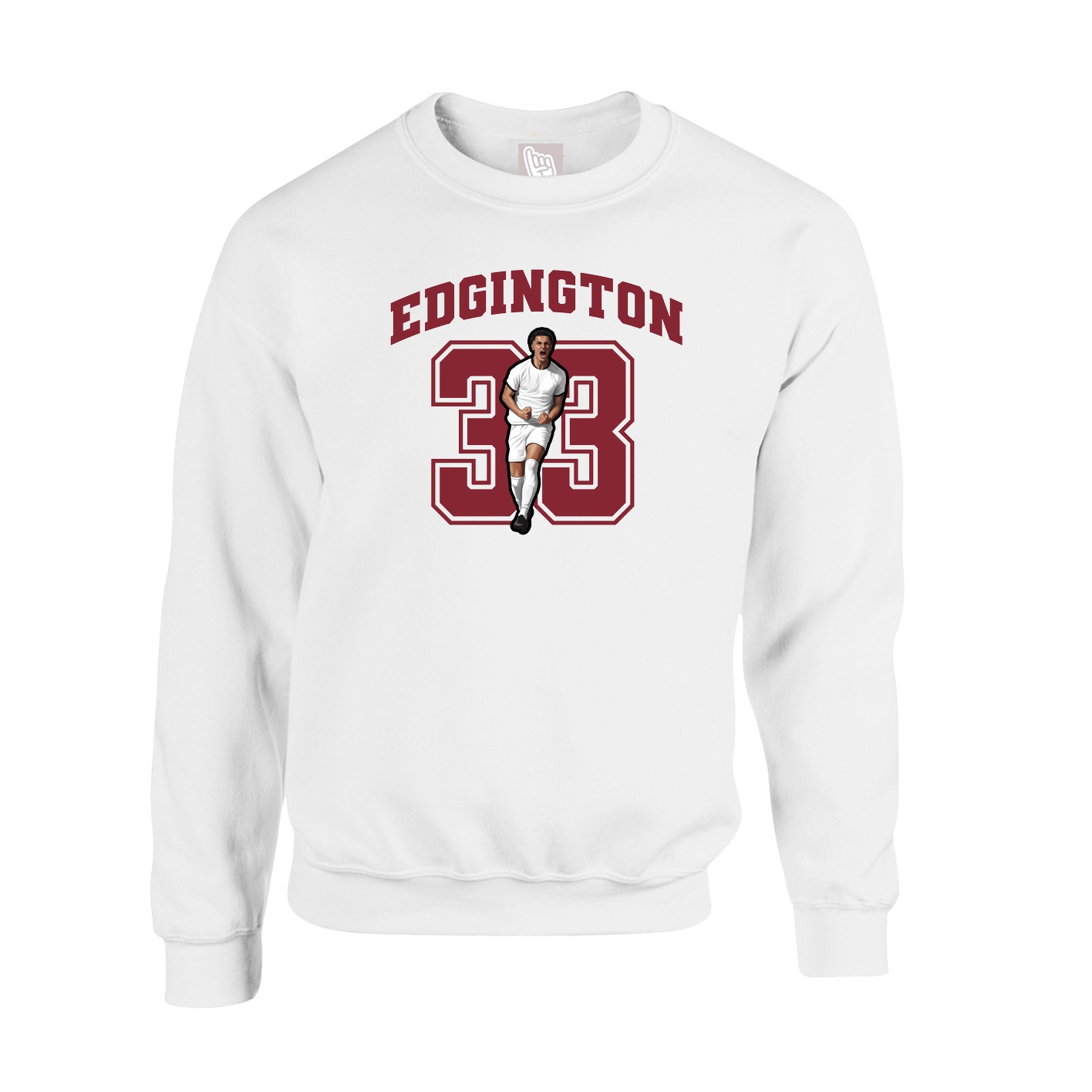 Fleece Crew — Number in White