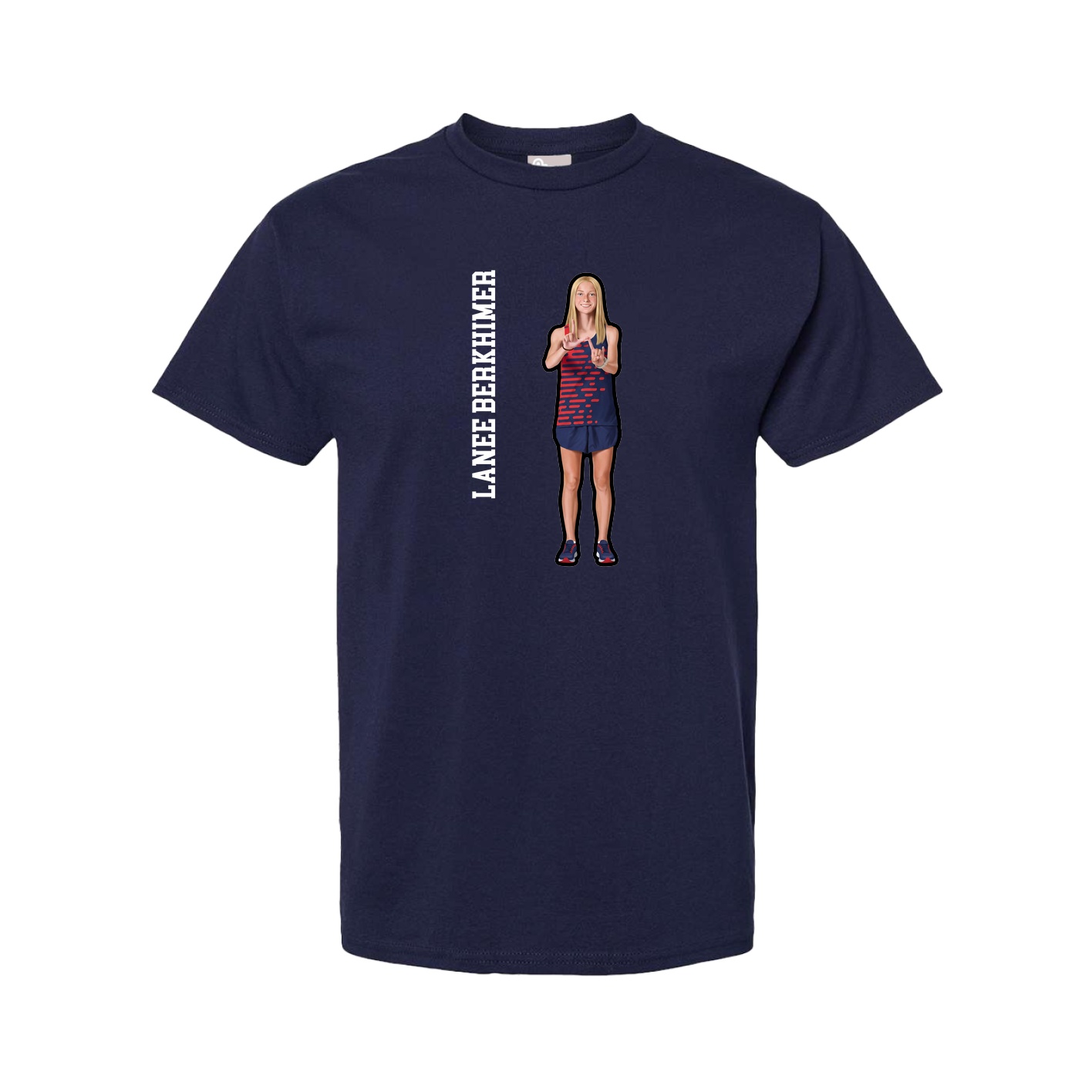 Youth Tee — Name Vertical in Navy