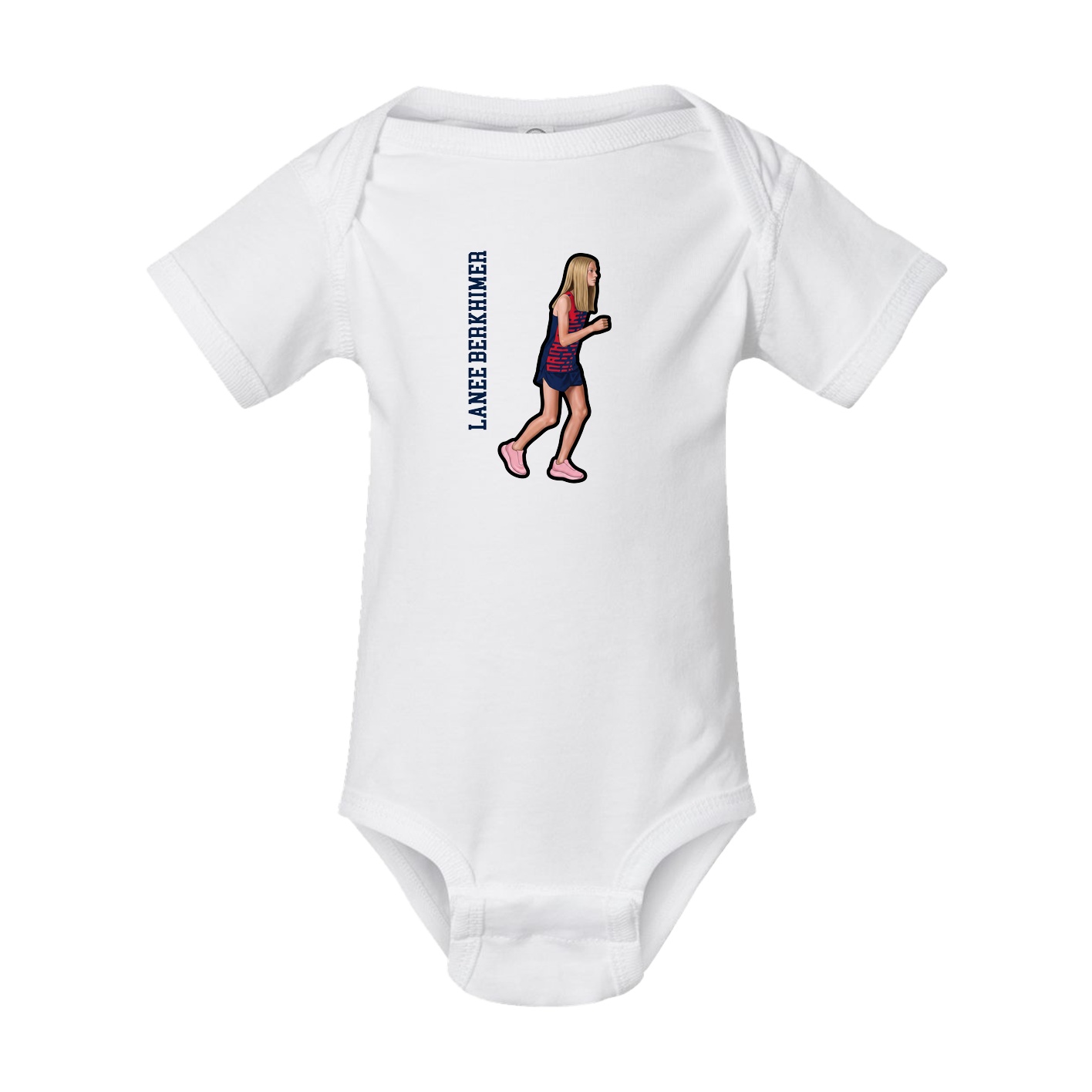 Baby Onesie — Name Vertical in White