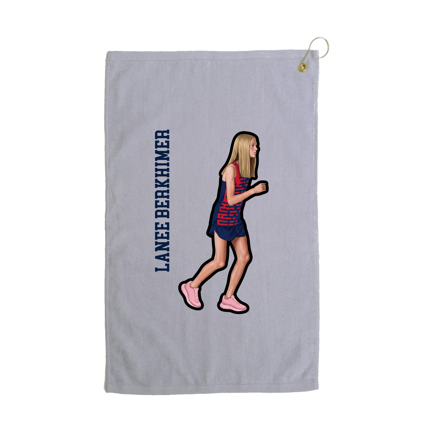 Golf Towel — Name Vertical in Grey