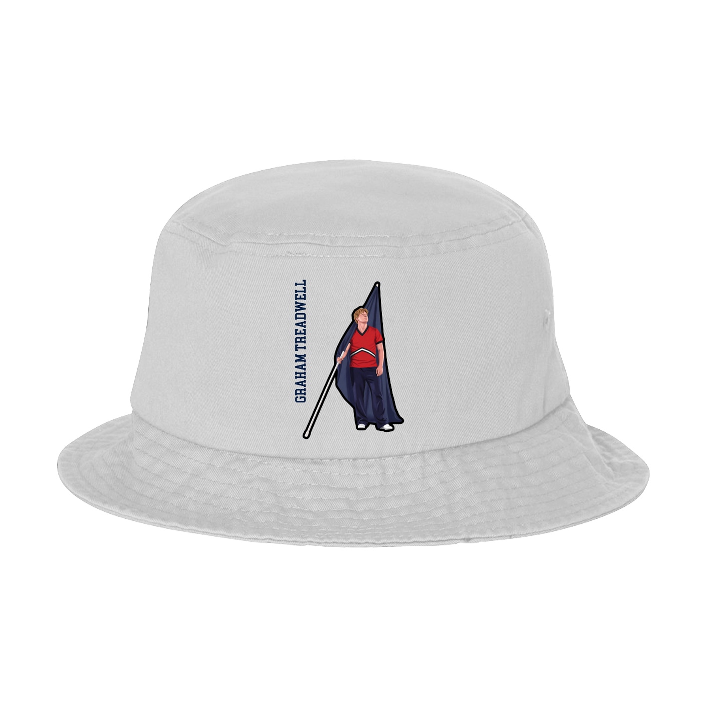 Bucket Cap — Name Vertical in White