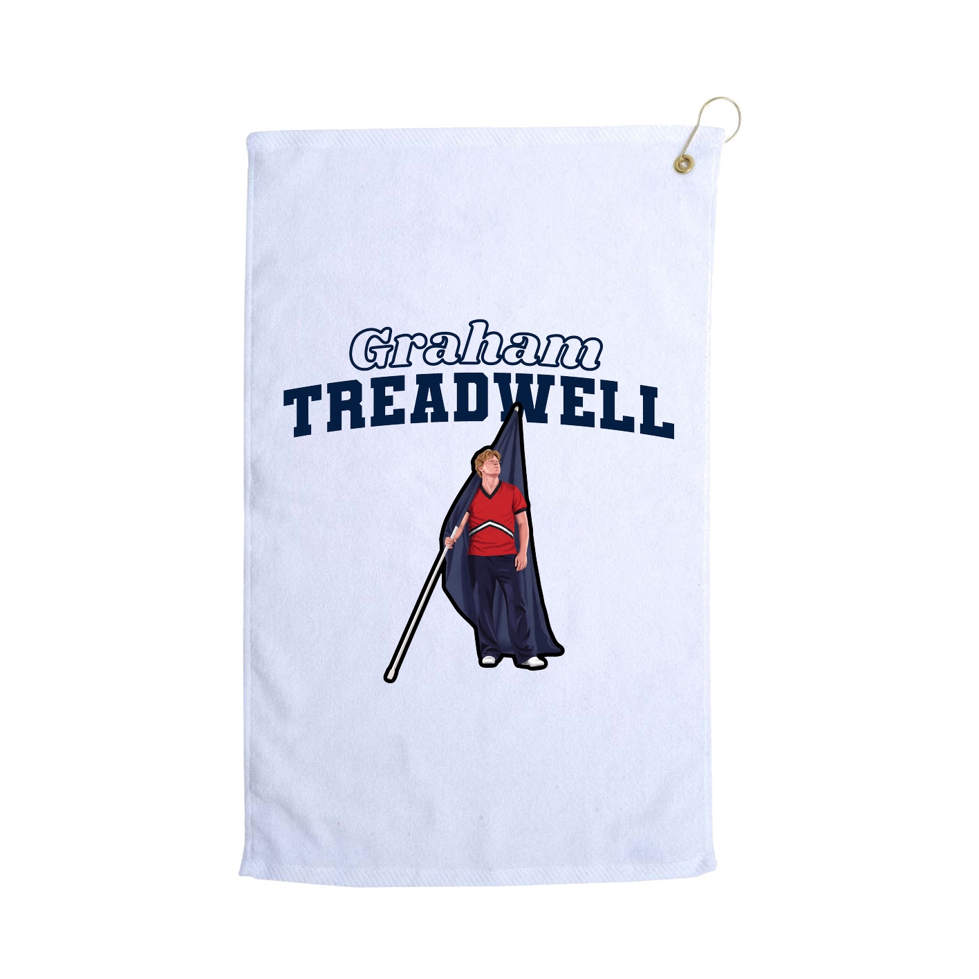 Golf Towel — Name Arch in White