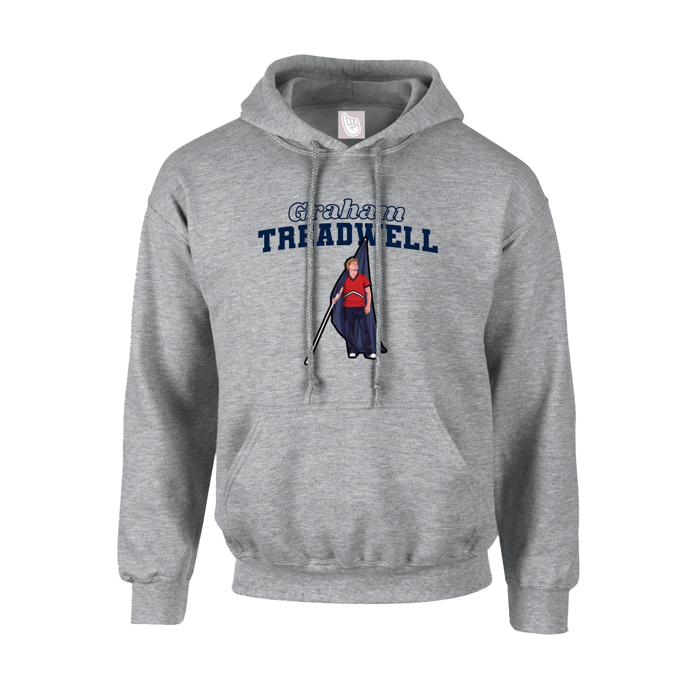 Hoodie — Name Arch in Grey
