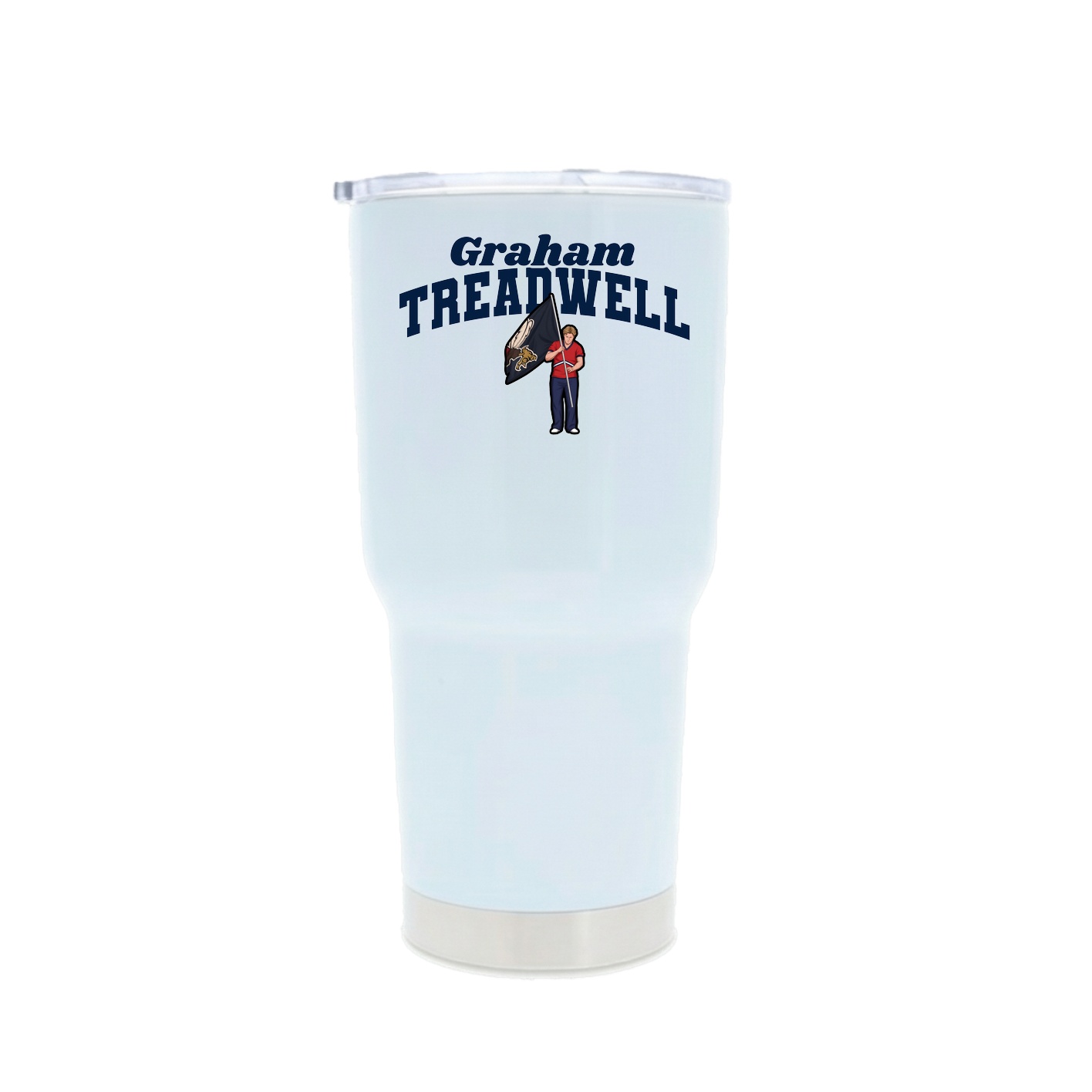 30oz Stainless Steel Tumbler — Signature Arch in White