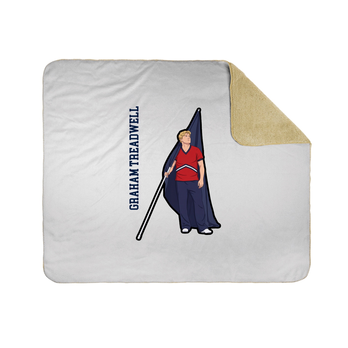 Throw Blanket — Name Vertical in White