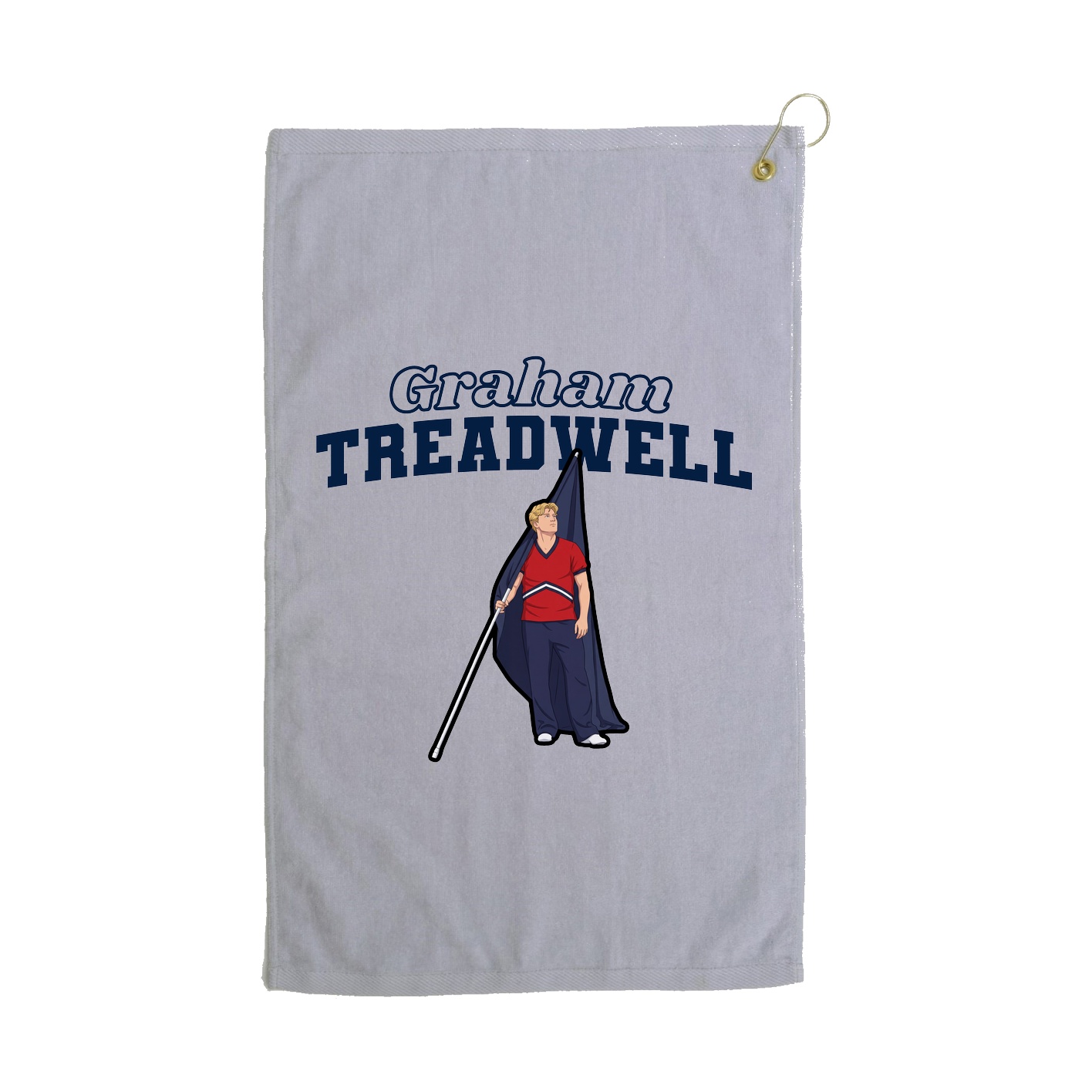 Golf Towel — Name Arch in Grey
