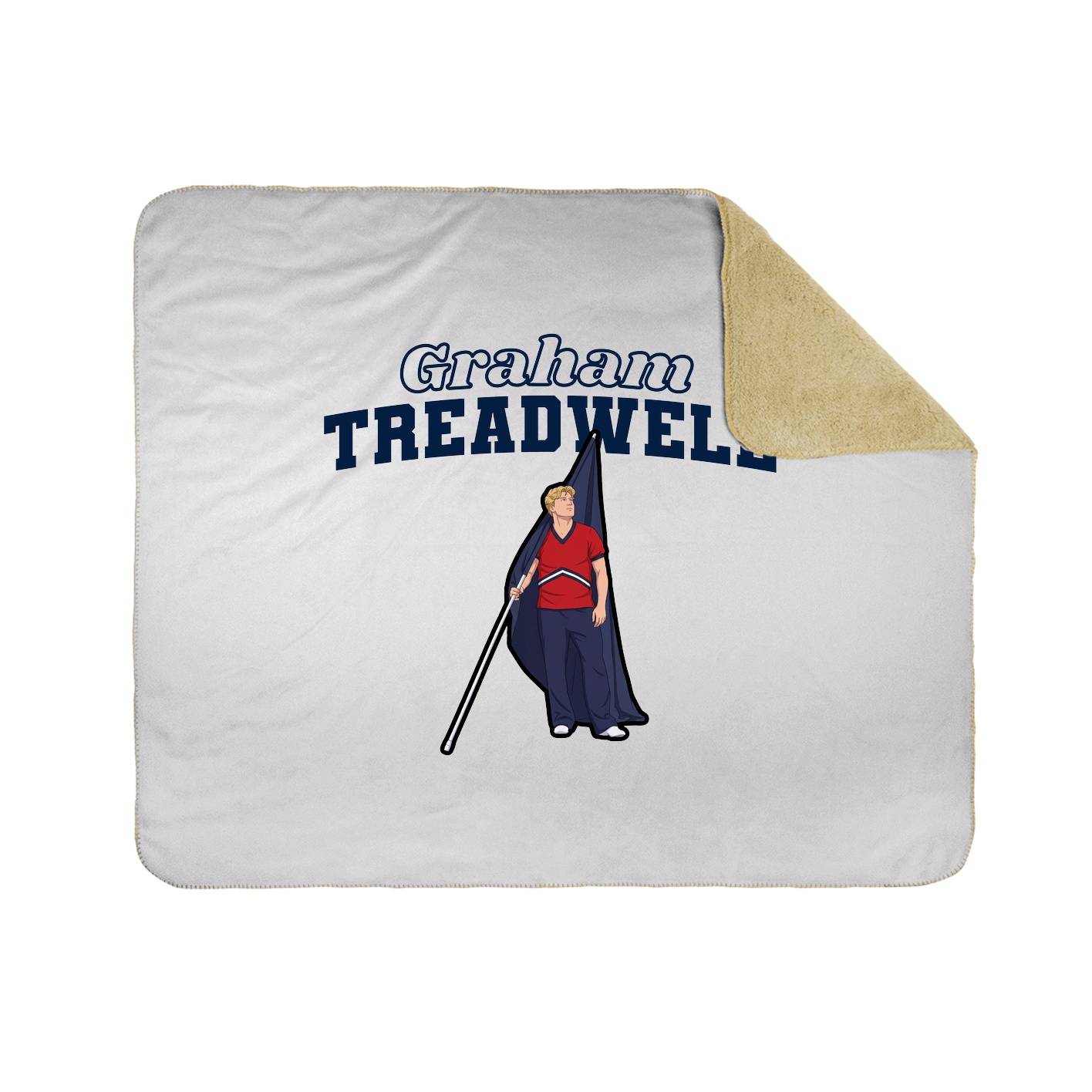 Throw Blanket — Name Arch in White
