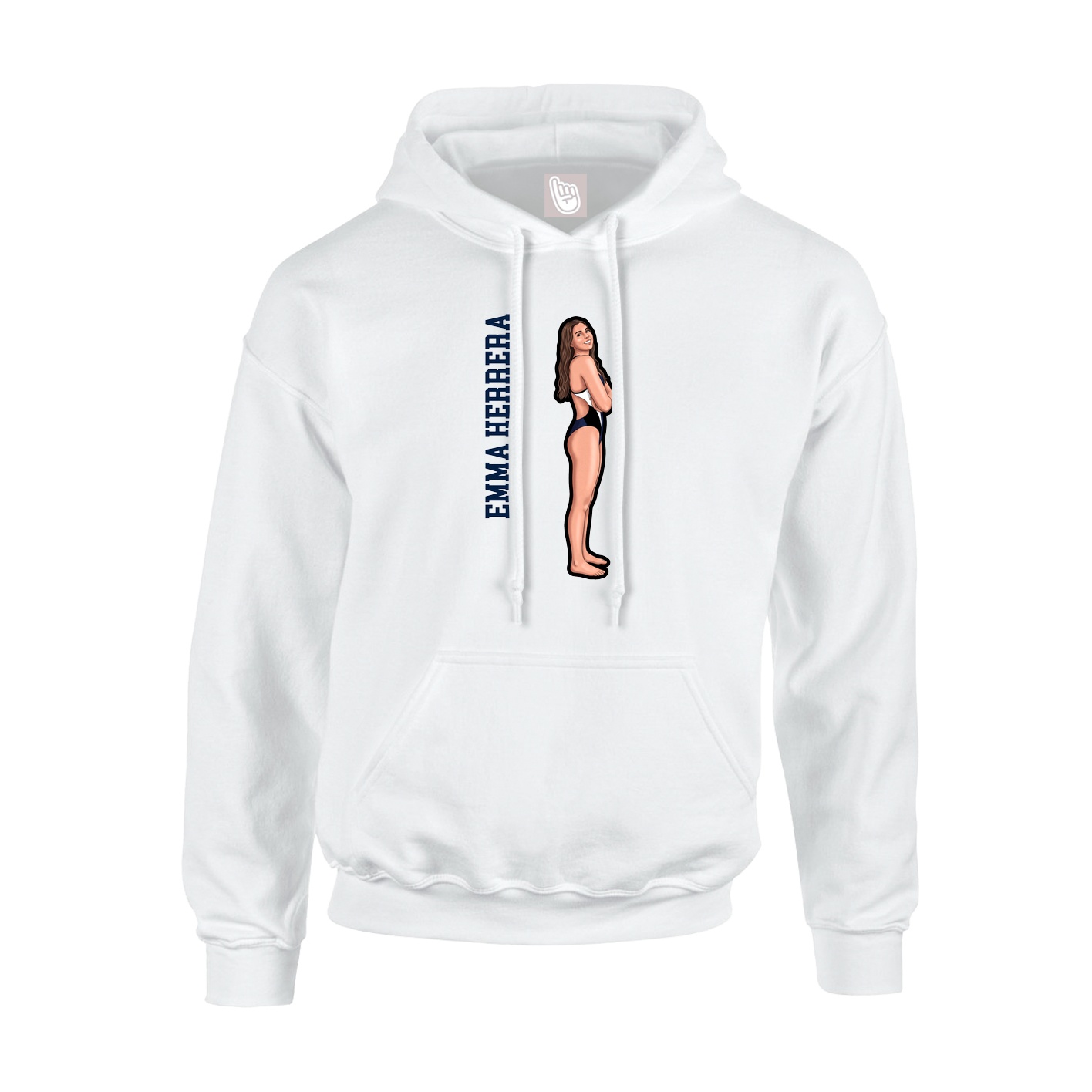 Hoodie — Name Vertical in White