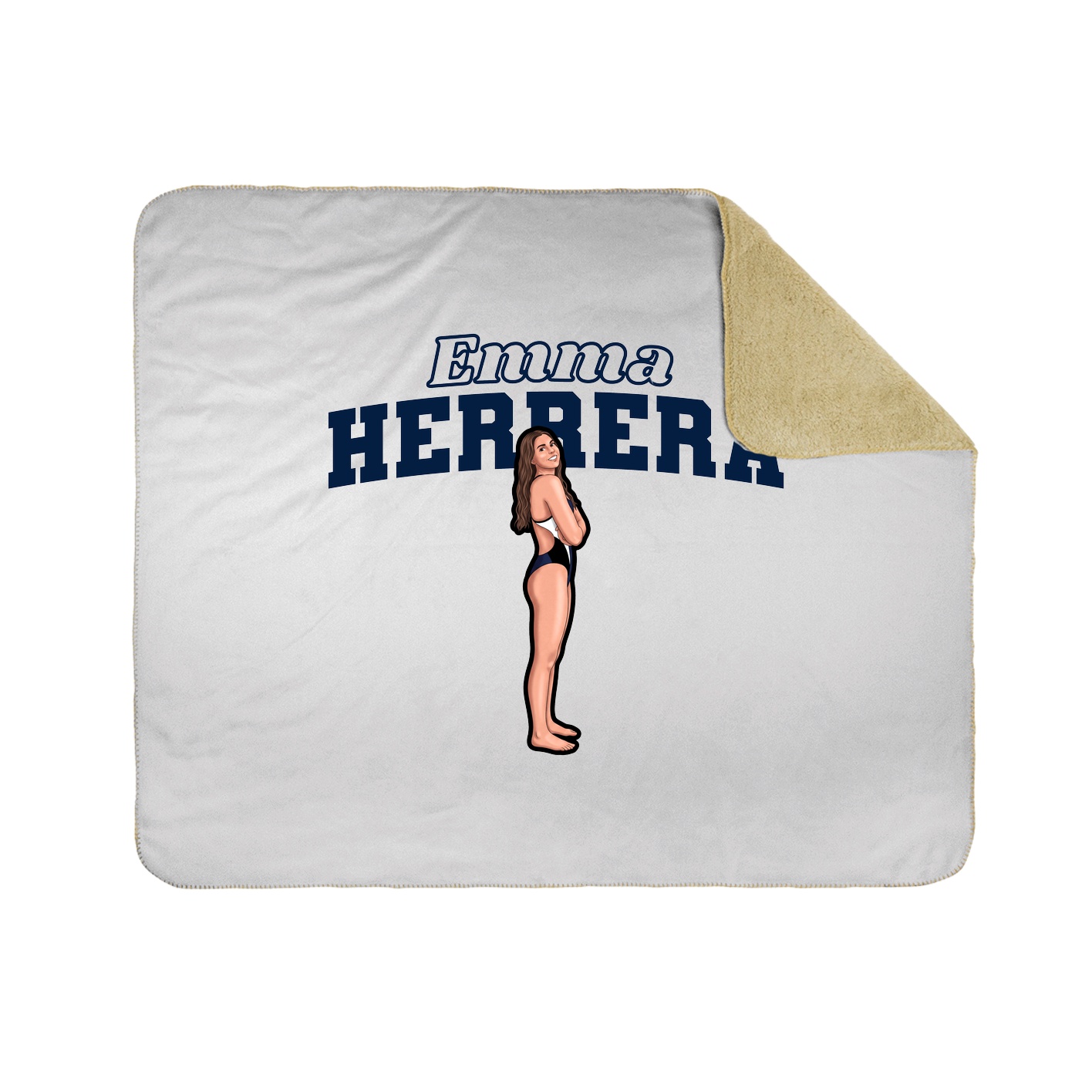 Throw Blanket — Name Arch in White