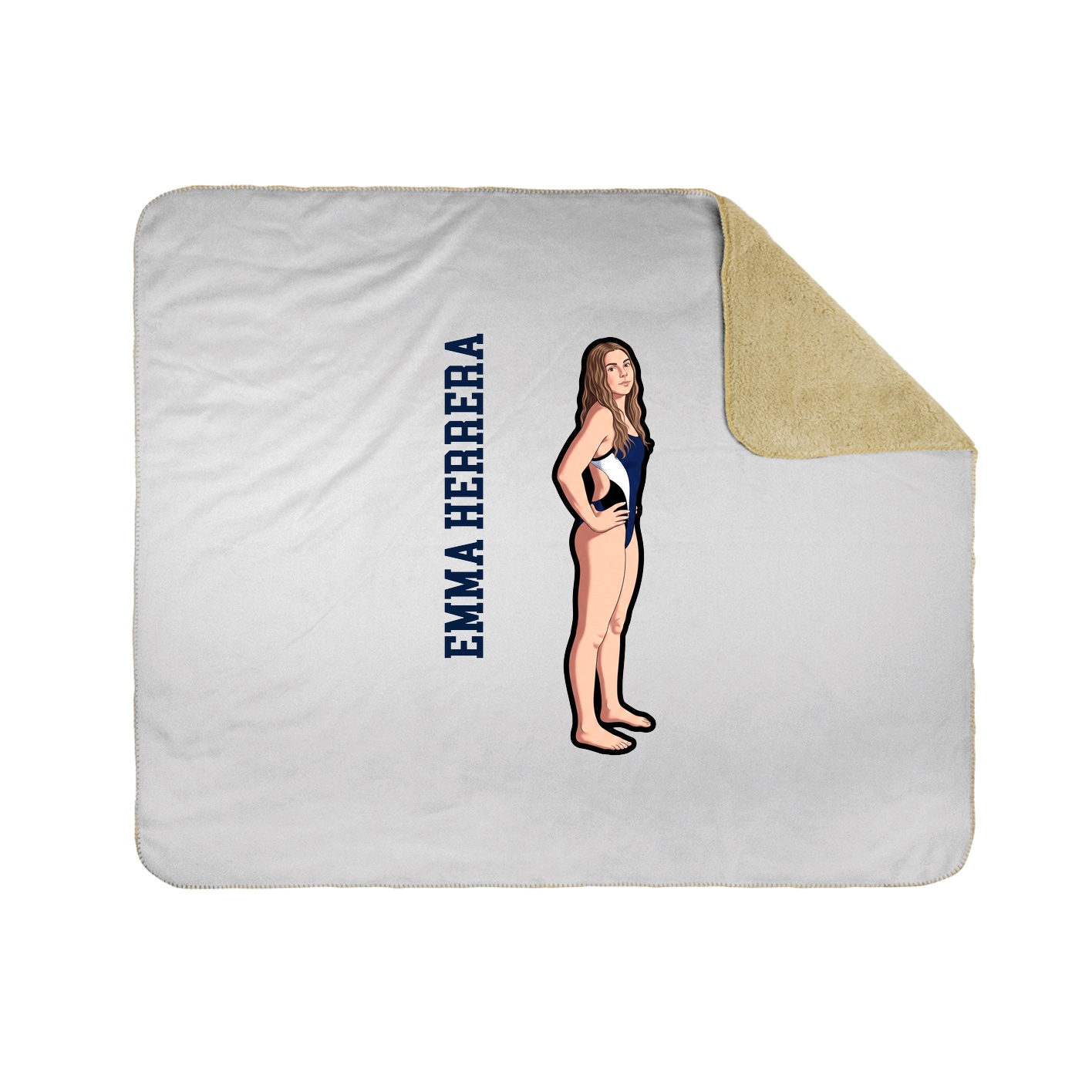 Throw Blanket — Name Vertical in White