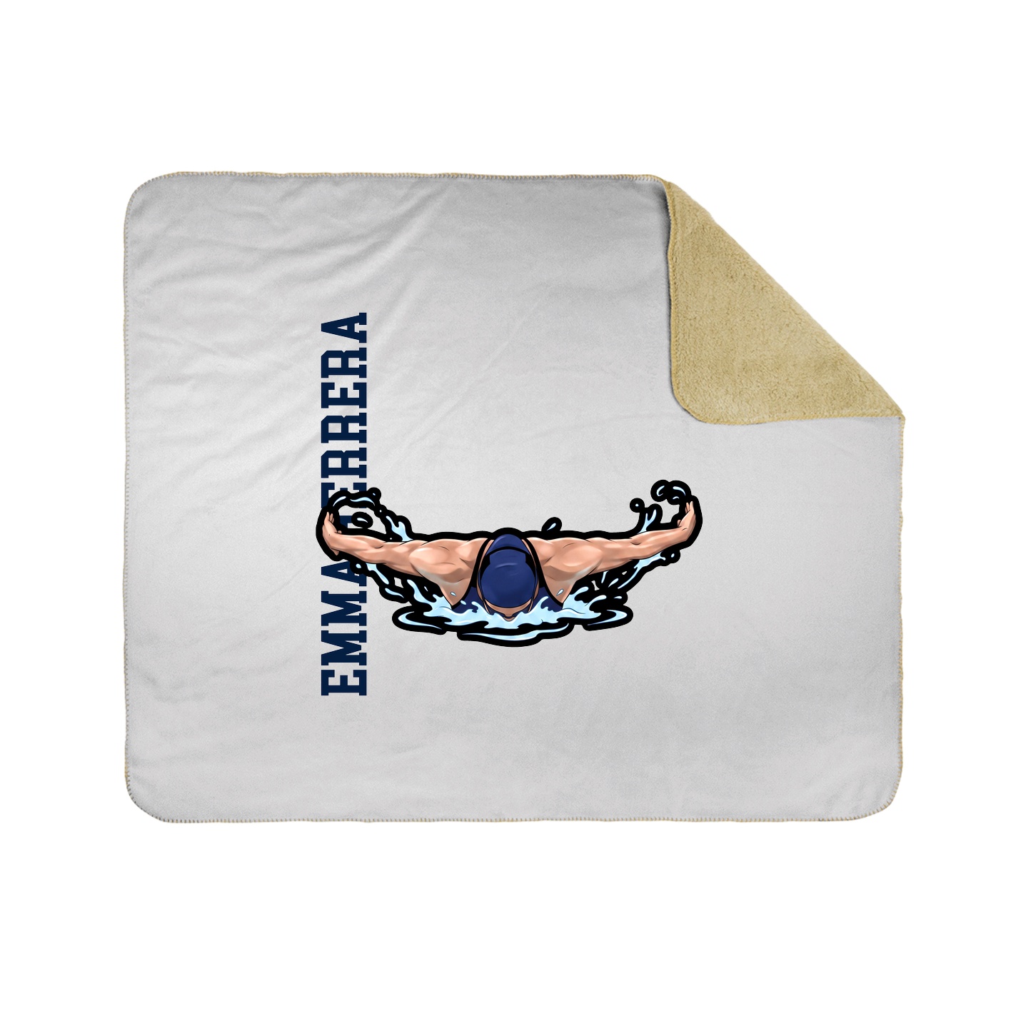 Throw Blanket — Name Vertical in White