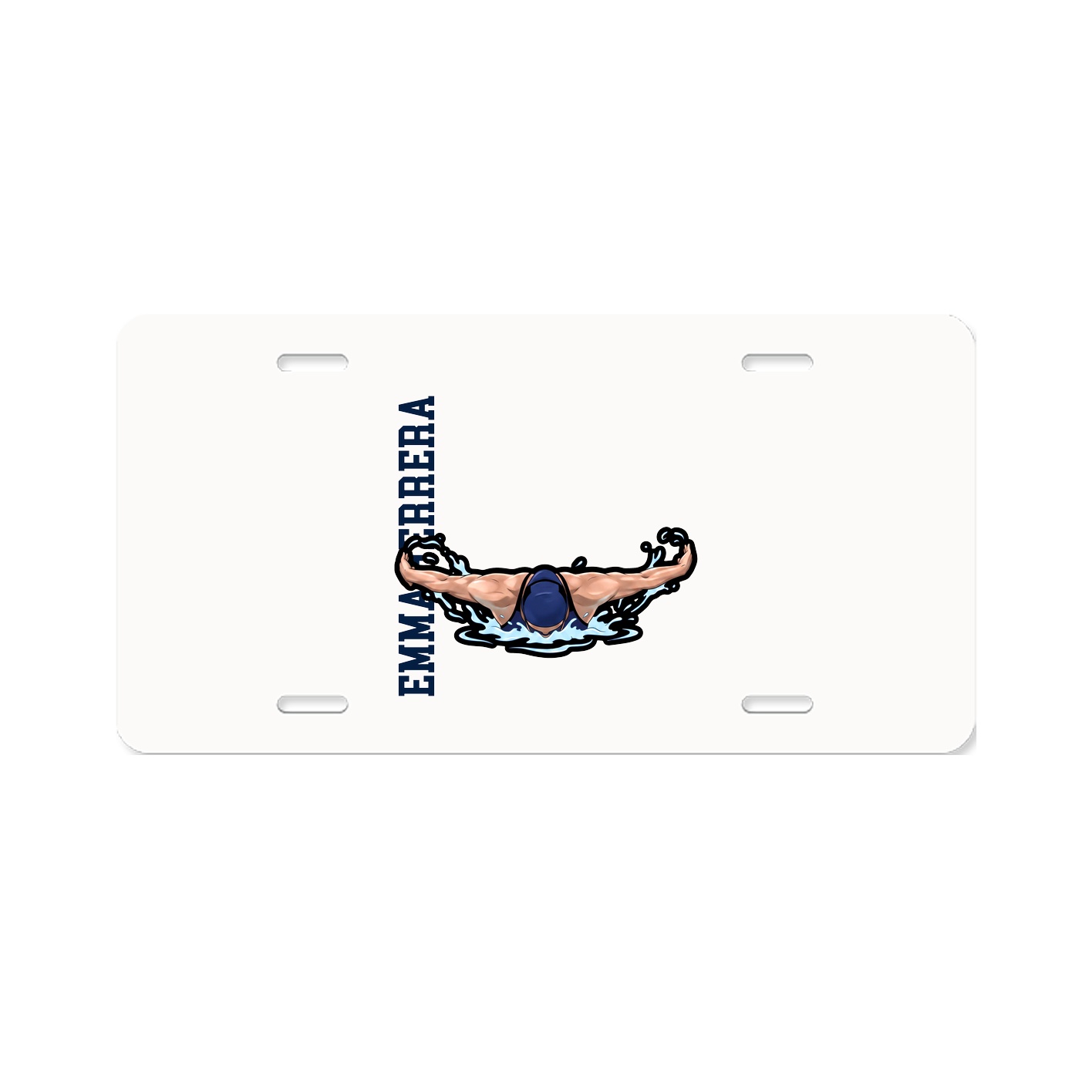 License Plate — Name Vertical in Classic
