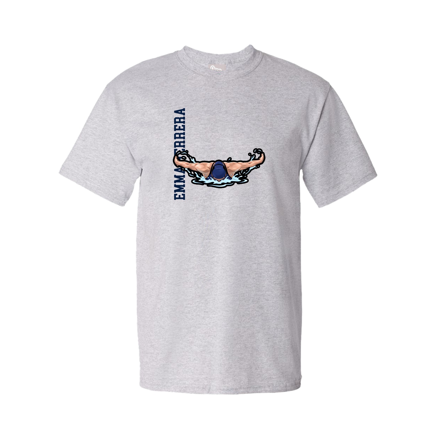 Tee — Name Vertical in Grey