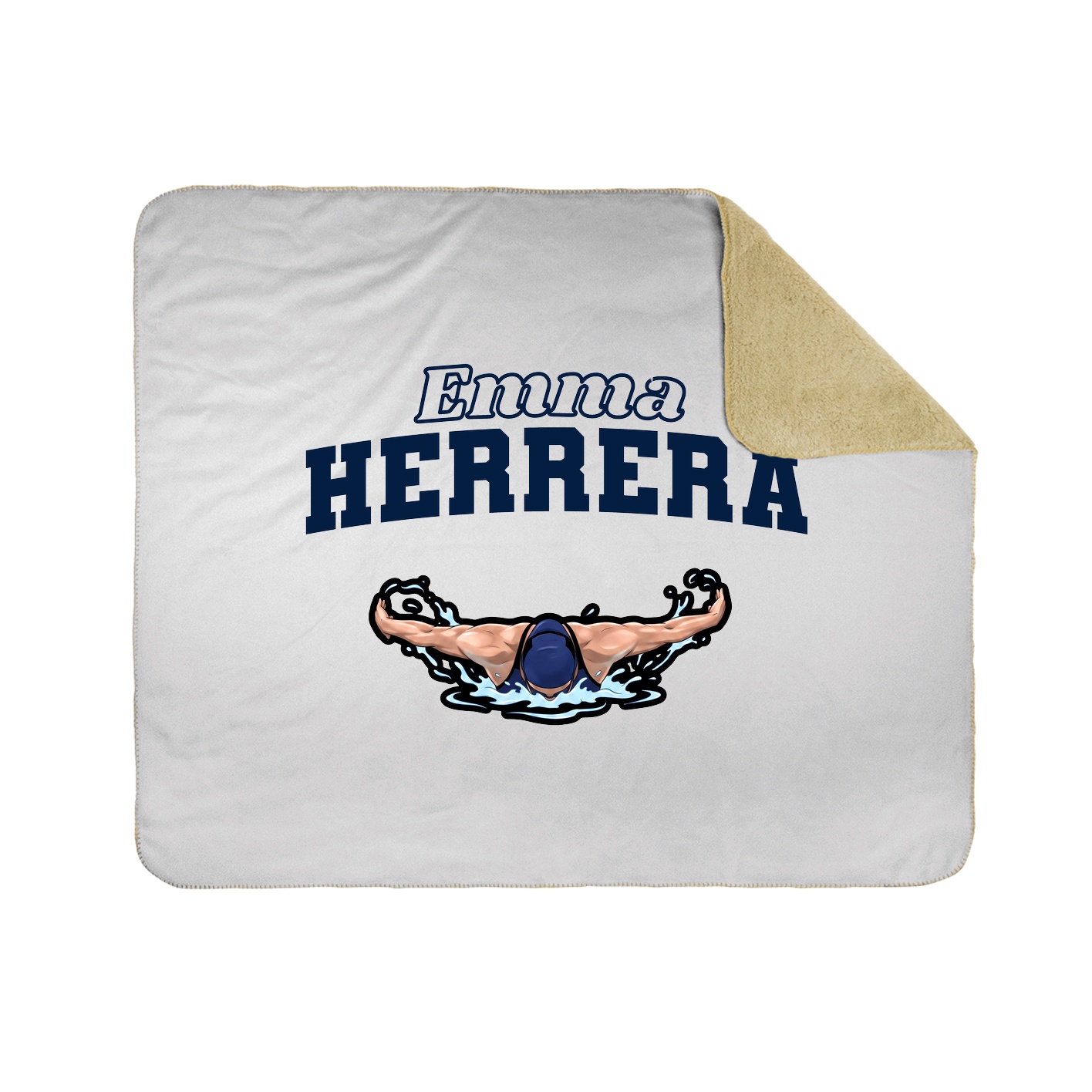 Throw Blanket — Name Arch in White