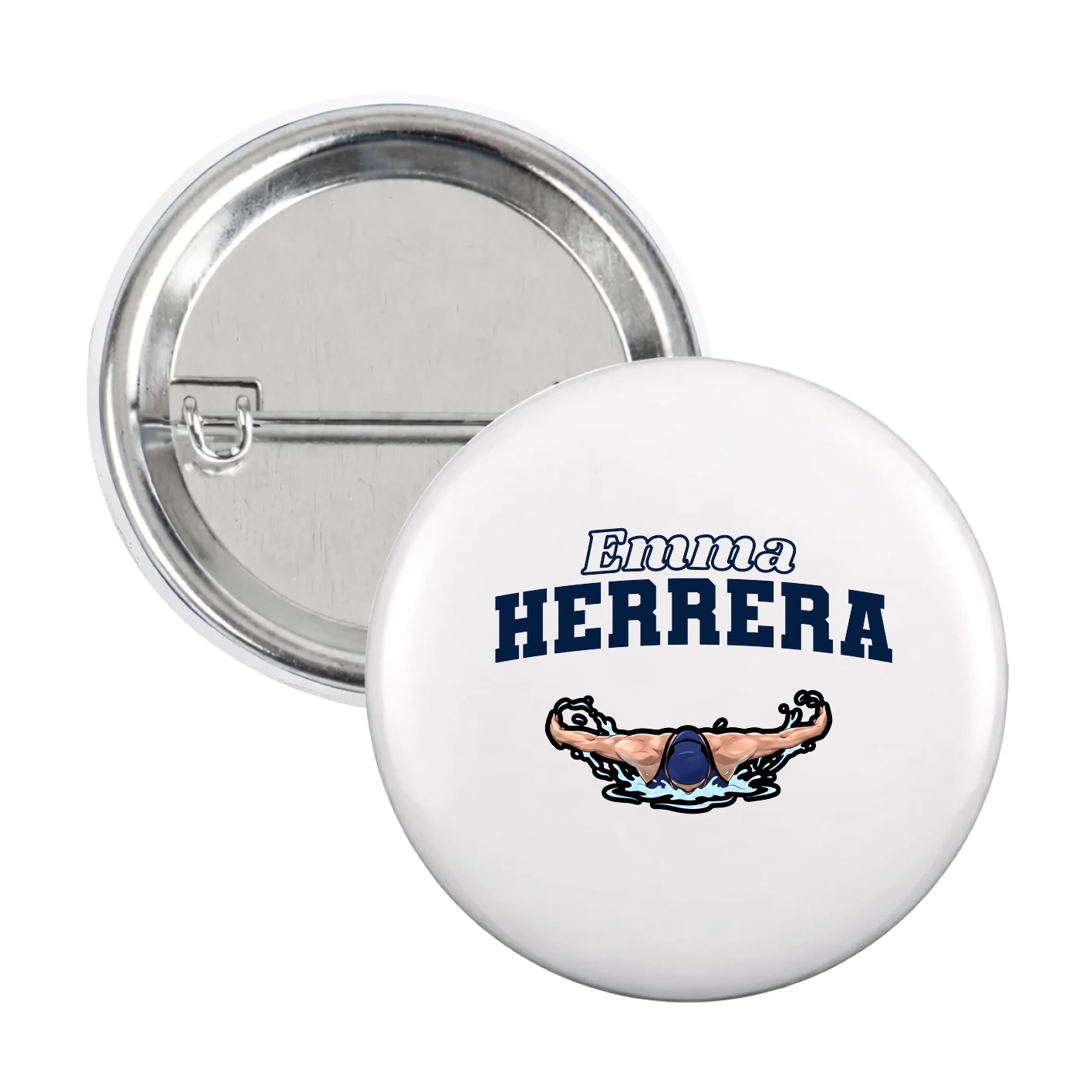 Game Day Button — Name Arch in White