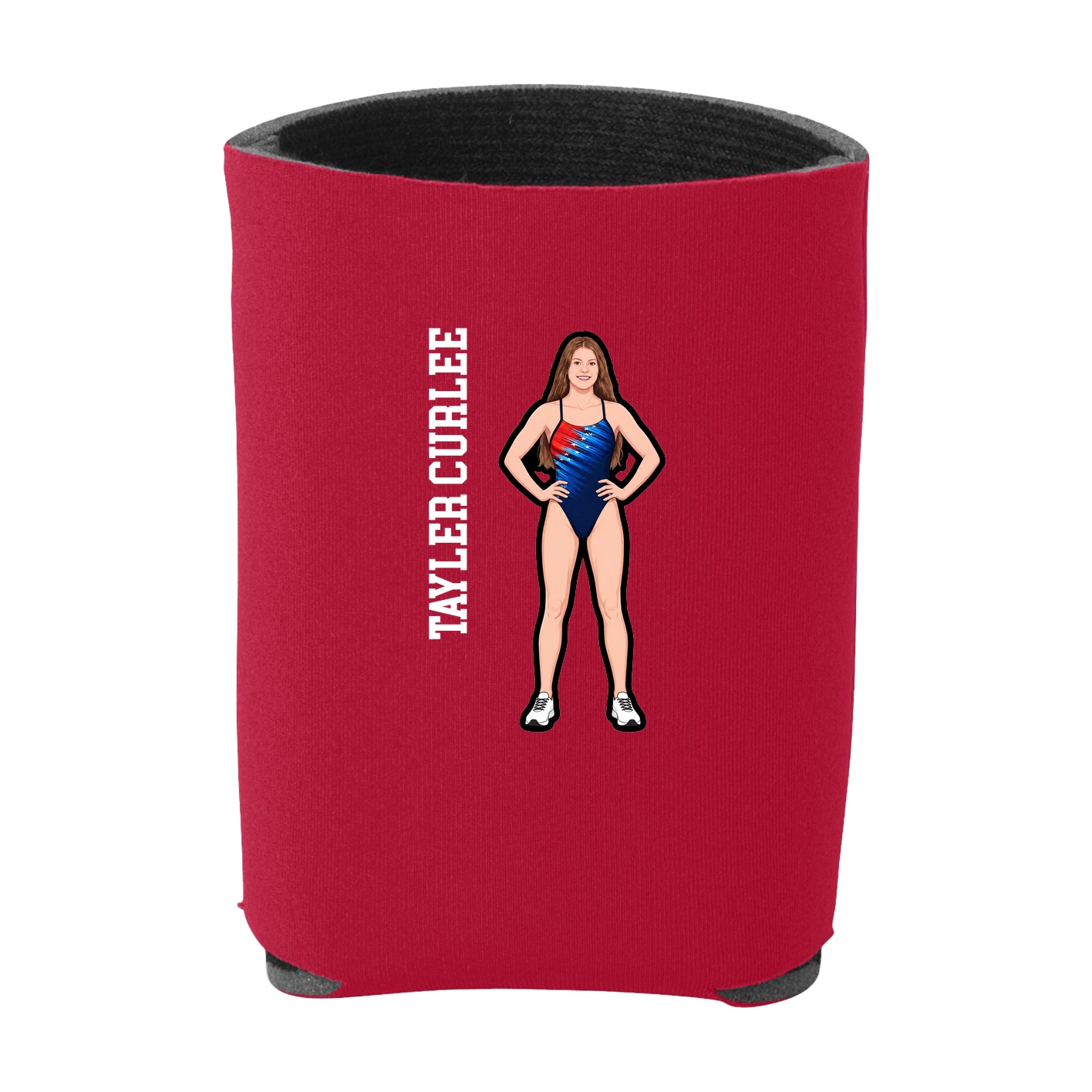 Can Holder — Name Vertical in Red