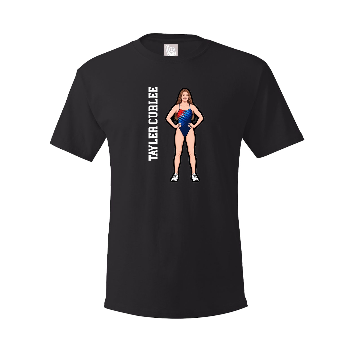 Youth Tee — Name Vertical in Black